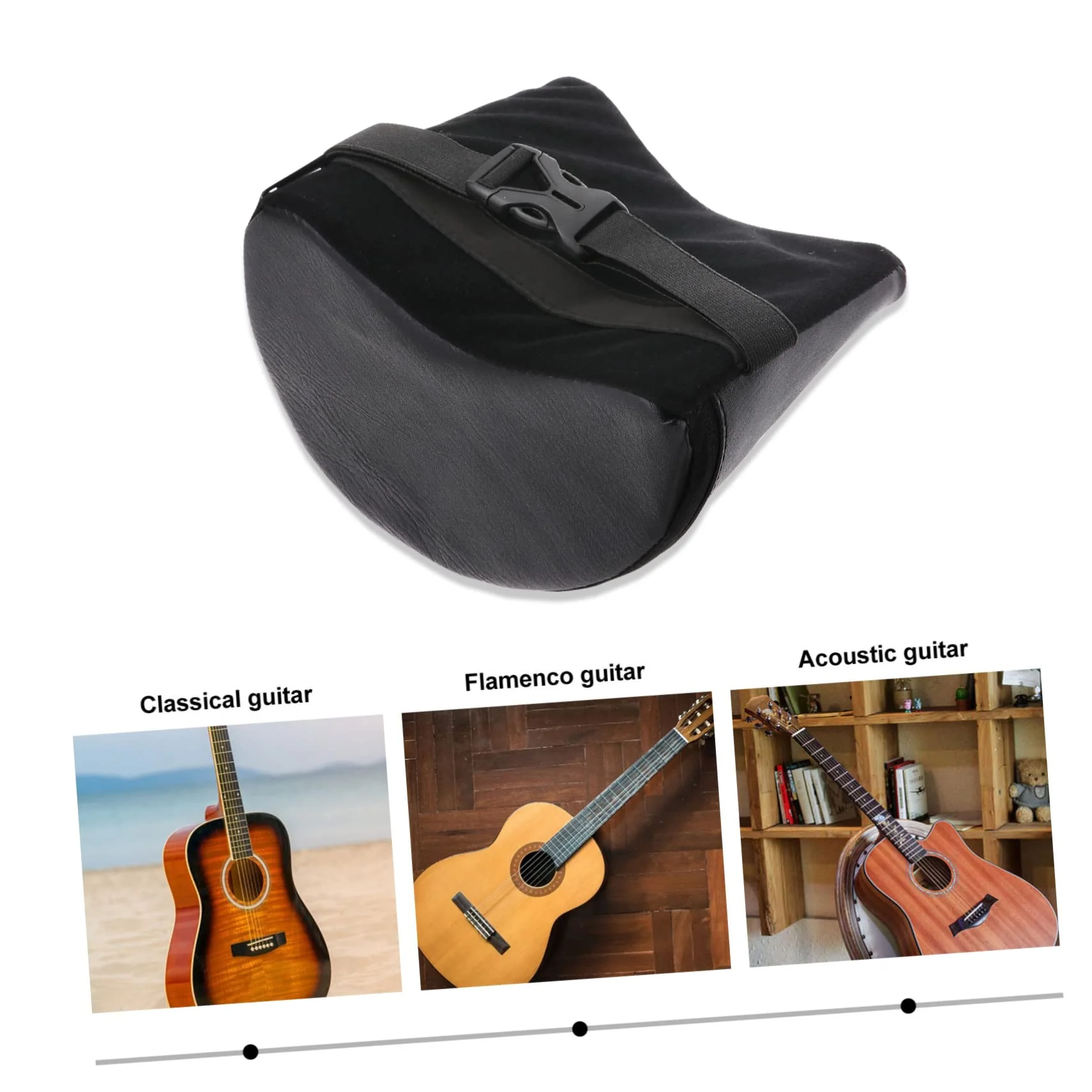 Foot Stand for Guitar Lap Guitar Ukulele Cushion Classical Rest Mat Arm Pad Floor Mat Black Guitar Playing Rest Pad Guitar Leg Rest Guitar Foot Rest Classical Guitar Cushion - Image 4
