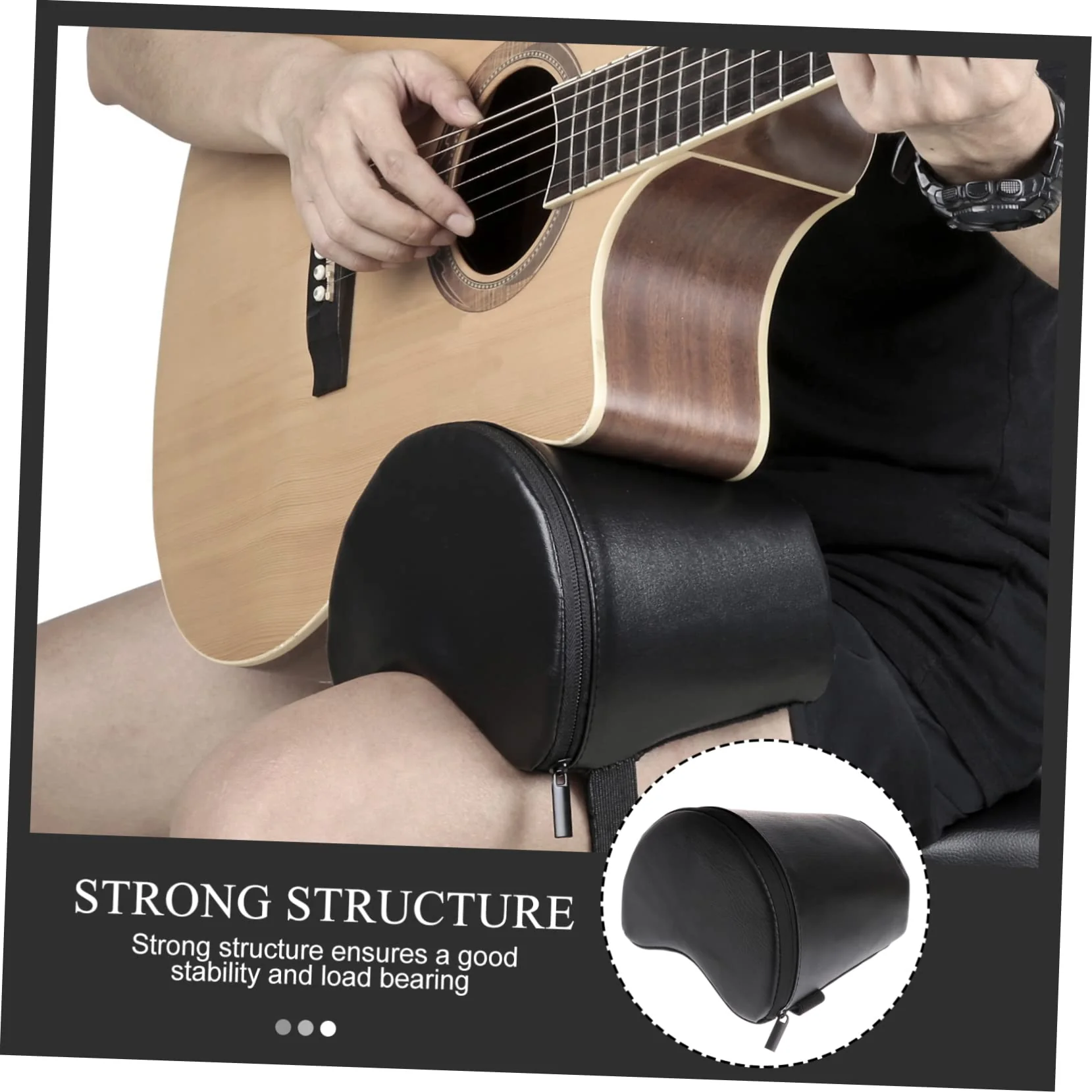 Foot Stand for Guitar Lap Guitar Ukulele Cushion Classical Rest Mat Arm Pad Floor Mat Black Guitar Playing Rest Pad Guitar Leg Rest Guitar Foot Rest Classical Guitar Cushion - Image 8