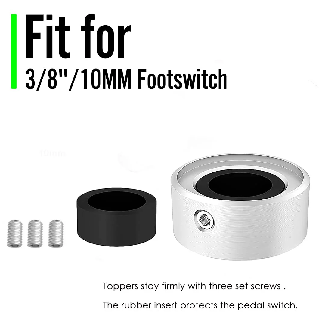 Footswitch Topper Guitar Pedal Button Caps with 3 Set Screws and Protective Fitting Increasing Accuracy,Comfort for Common Switches diameter of 3/8"| SOLUTEK BUTTONS V1 12Pcs Red Blue Gold RedBlueGold - Image 5