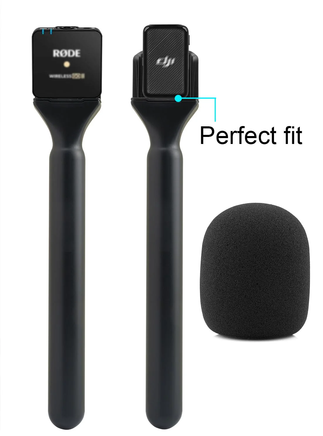 for DJI Mic Holder, Stand for DJI Mic 1/2, Replacement Interview GO Handheld Adaptor for Rode Wireless GO II / 2 / ME/Pro, Wireless Lav Microphone Handle Mount 2-Pack Adapter Accessories - Image 3