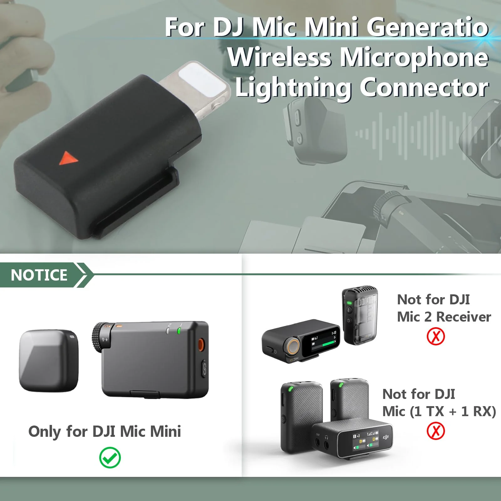 for DJI MIC Mini Lightning Adapter Phone Wireless Microphone Receiver for Mic Mini Adapter Phone PC Tablet Accessories - Image 2