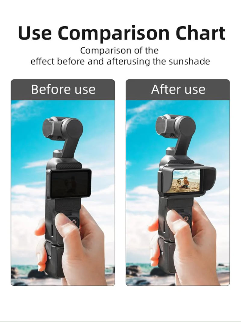 for DJI Osmo Pocket 3 Screen Sunshade Cover Hard PC Sun Hoods Protector Accessories - Image 7