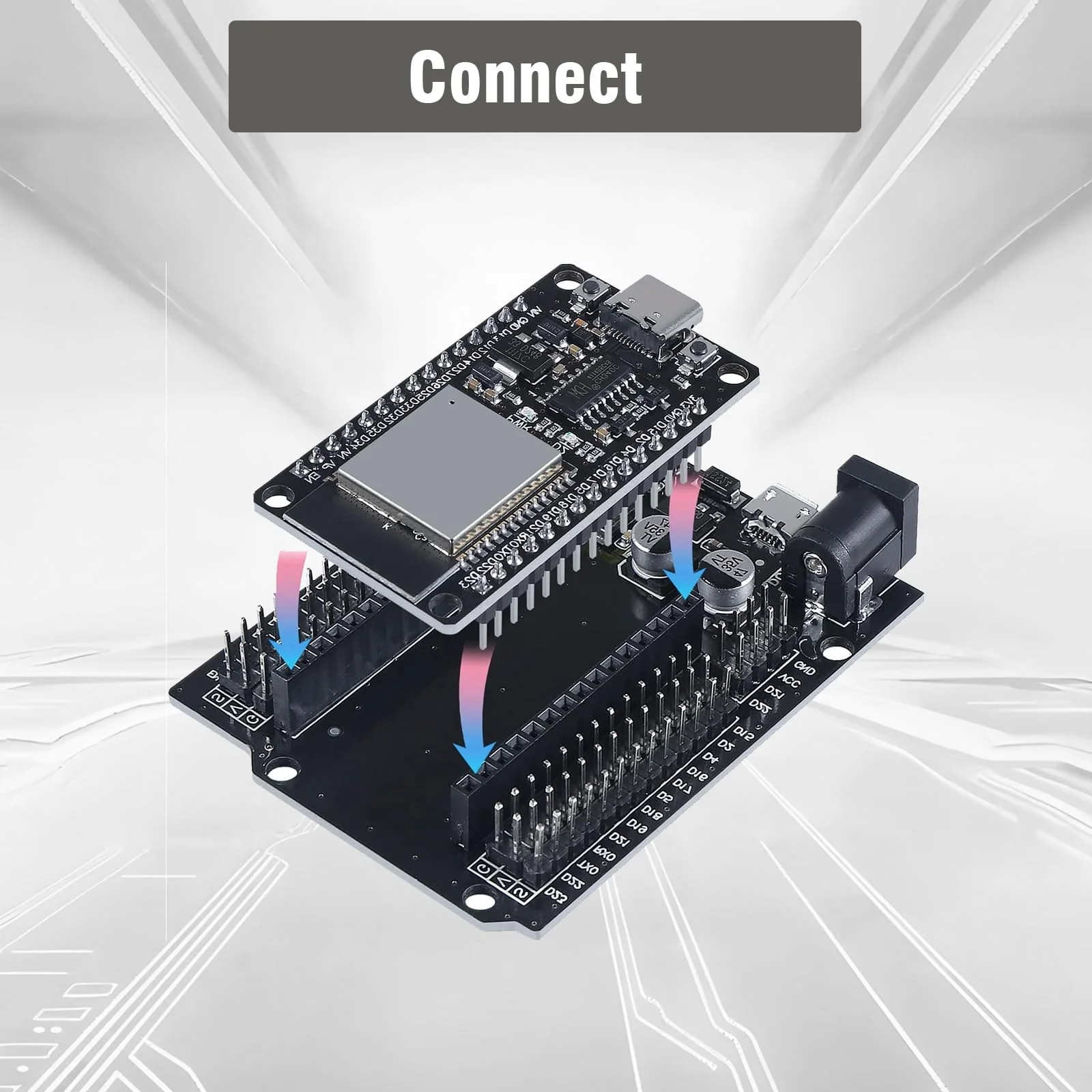 For ESP32 NodeMCU Development Board, QIQIAZI for ESP32 NodeMCU for ESP32 USB C Module, 2.4 GHz WiFi + Bluetooth Dual-Cores, with CH340 Chip, for Arduino (Pack of 2) - Image 5