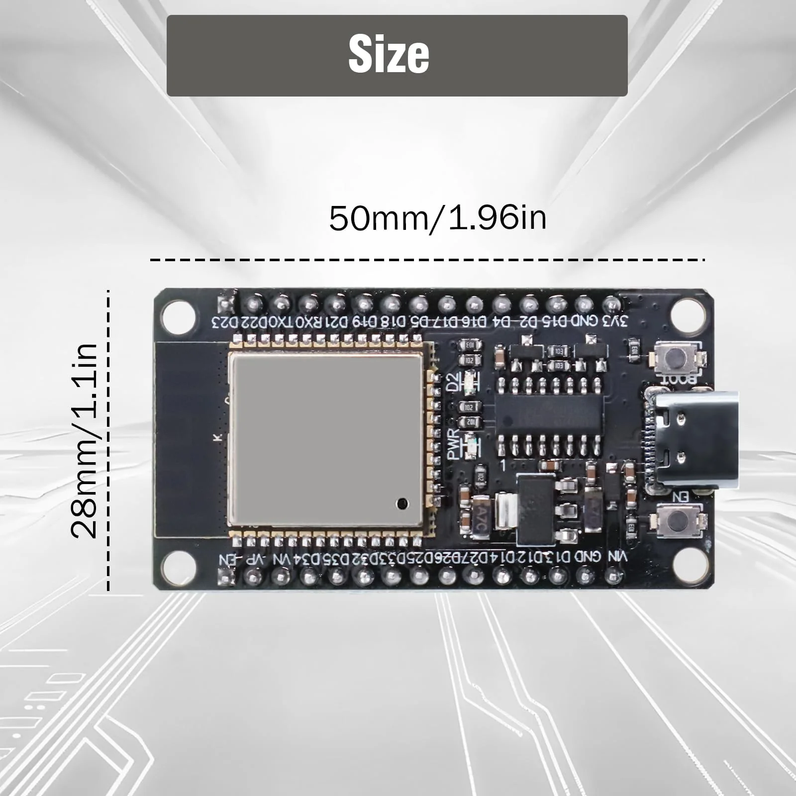 For ESP32 NodeMCU Development Board, QIQIAZI for ESP32 NodeMCU for ESP32 USB C Module, 2.4 GHz WiFi + Bluetooth Dual-Cores, with CH340 Chip, for Arduino (Pack of 2) - Image 6