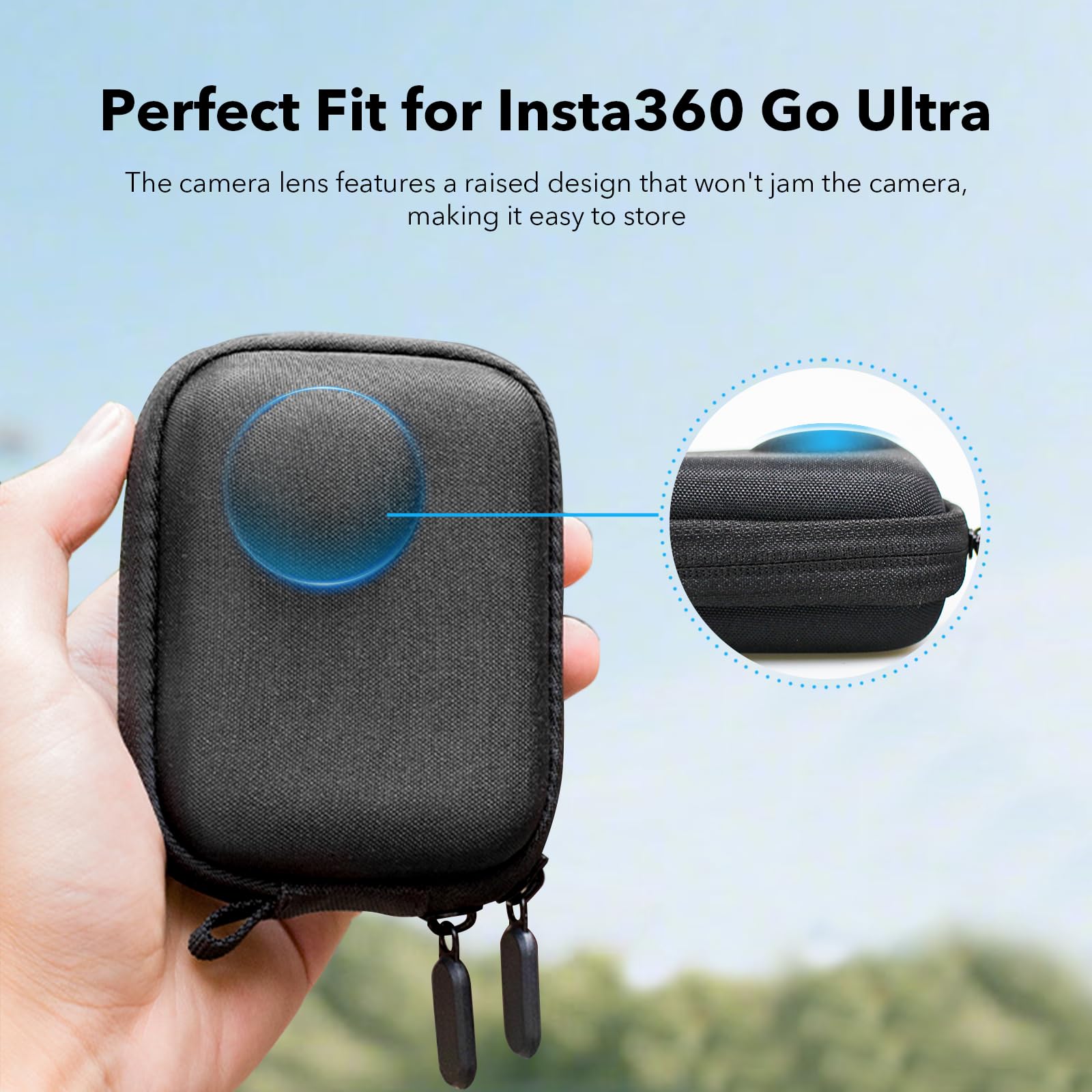 for Insta360 Go Ultra Accessories, Portable Mini Carrying Case Bag, Lens Screen Protectors (4 Pack) and Rubber Lens Cap Cover for Insta 360 Go Ultra Accessories - Image 2
