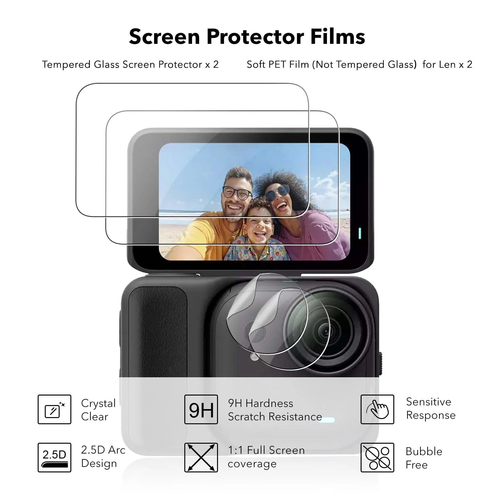 for Insta360 Go Ultra Accessories, Portable Mini Carrying Case Bag, Lens Screen Protectors (4 Pack) and Rubber Lens Cap Cover for Insta 360 Go Ultra Accessories - Image 3