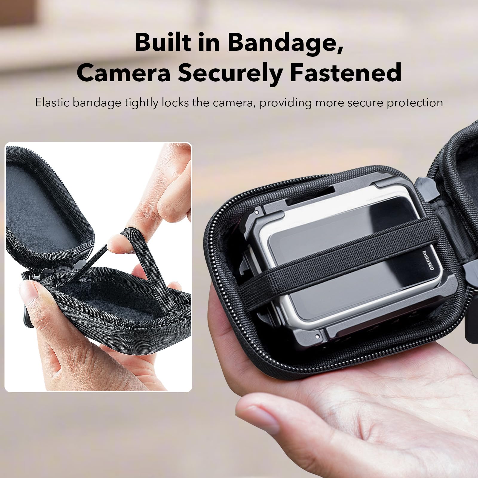 for Insta360 Go Ultra Accessories, Portable Mini Carrying Case Bag, Lens Screen Protectors (4 Pack) and Rubber Lens Cap Cover for Insta 360 Go Ultra Accessories - Image 6