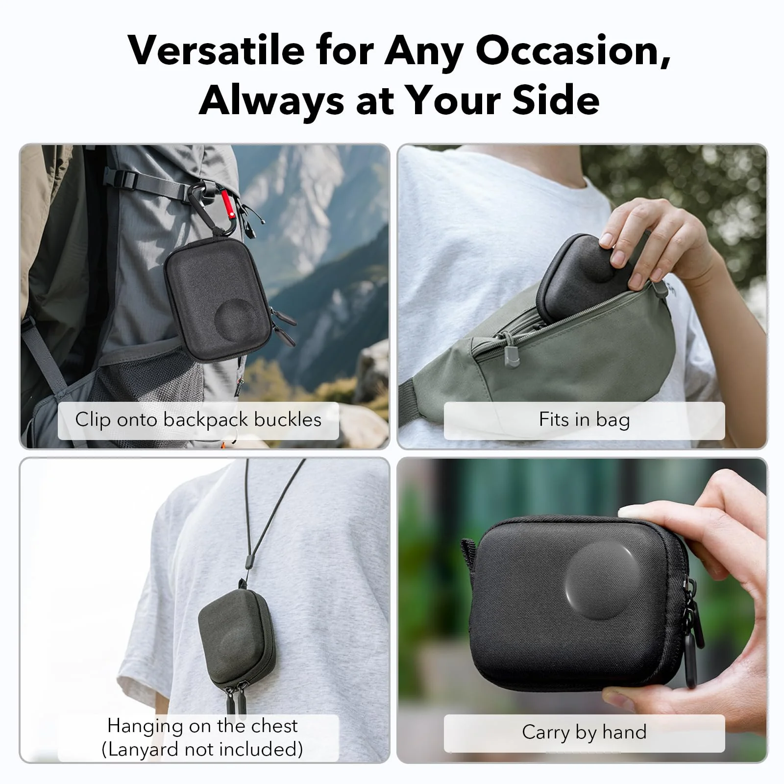 for Insta360 Go Ultra Accessories, Portable Mini Carrying Case Bag, Lens Screen Protectors (4 Pack) and Rubber Lens Cap Cover for Insta 360 Go Ultra Accessories - Image 8