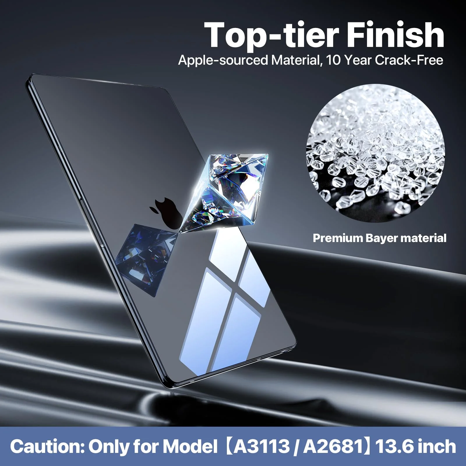 for MacBook Air 13.6 inch Case M3 M2 2024-2022, Model A3113 A2681 [100% Ultra Clear] [Outshine Bare Beauty] Hard Shell Protective Cover for MacBook Air M2 13 inch Case - Crystal Clear - Image 4