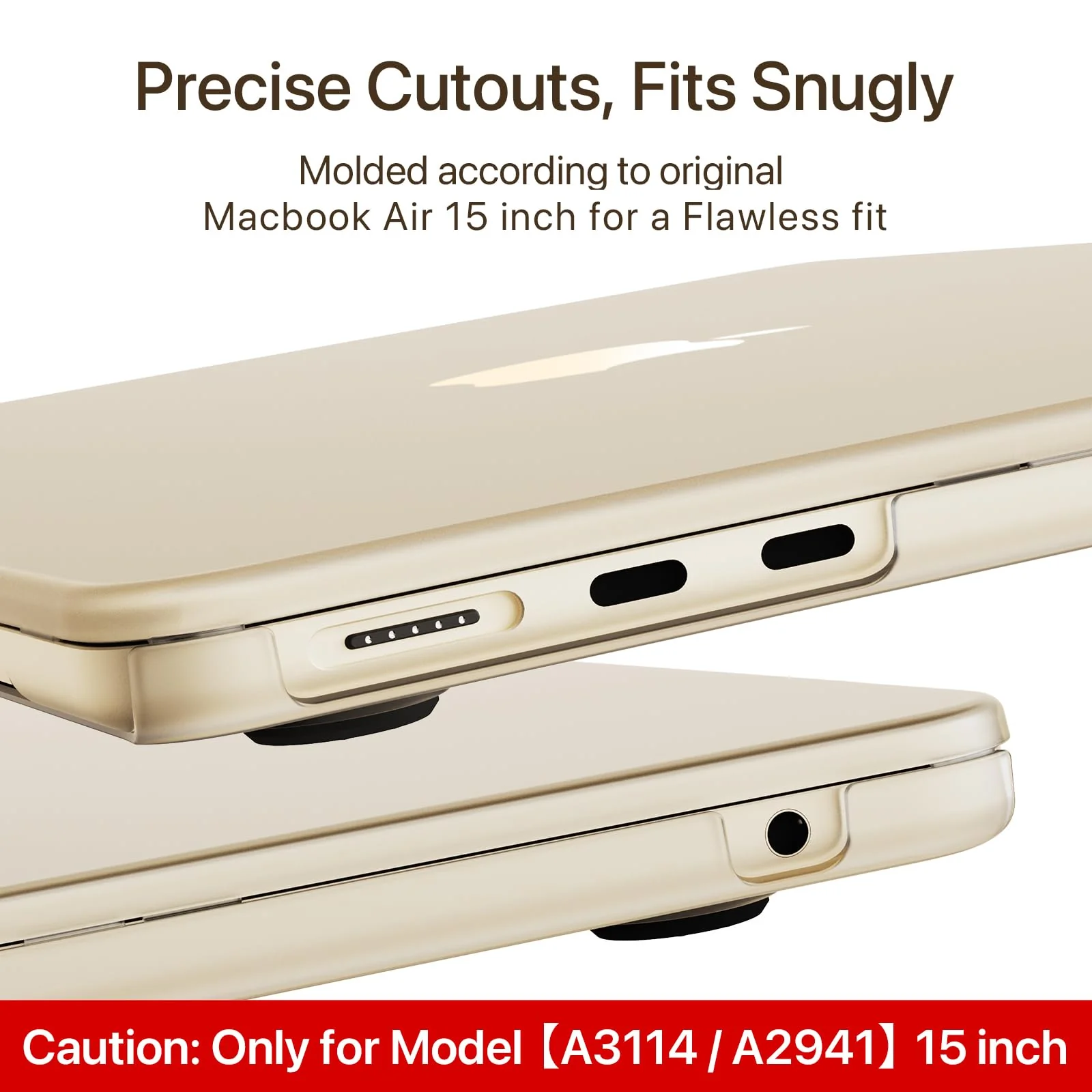 for MacBook Air 15 inch Case M3 M2 2024 2023 New [100% Match Official Color] [Ultra Thin Armor] Hard Shell + Translucent Keyboard Cover for Laptop Model A3114 A2941 - Starlight Clear - Image 4