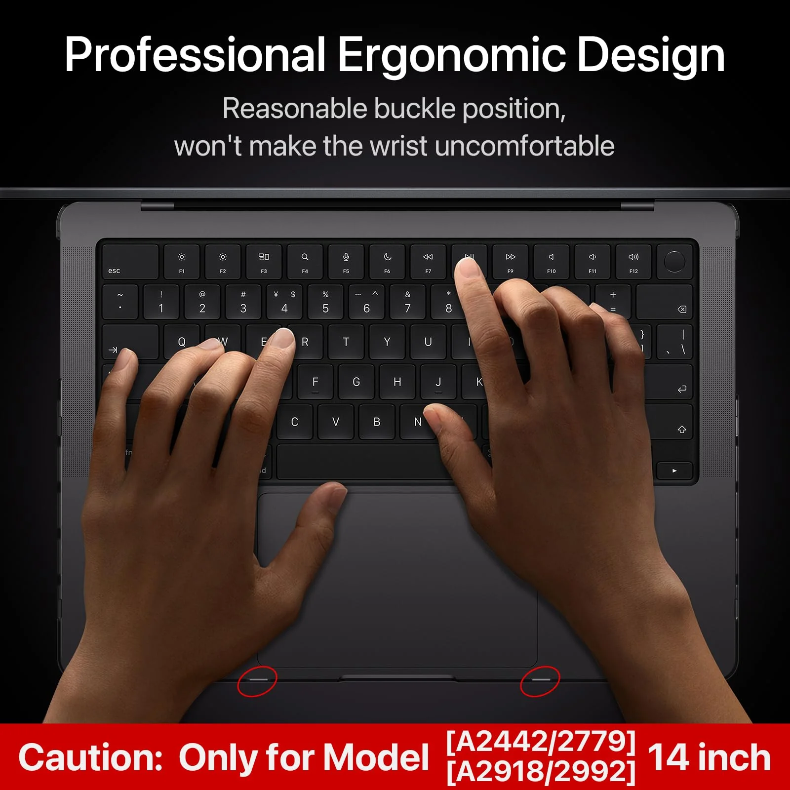 for MacBook Pro 14 inch Case 2024-2021 M3 Pro/Max A2918 A2992 M2 A2779 M1 A2442 [100% Match Official Color] Hard Shell + Translucent Keyboard Cover for Laptop - Space Black Clear - Image 9