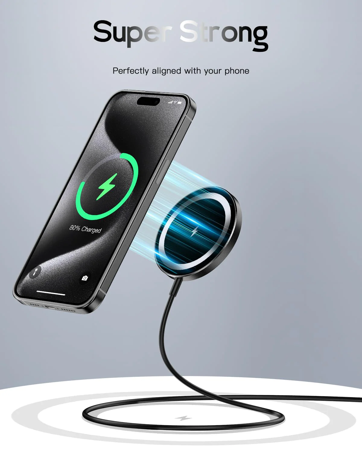 for Mag-Safe Charger, Magnetic Wireless Charger Made for iPhone 16/16 Pro/16 Pro Max/16 Plus/15/14/13/12 Series, 15W Max Fast Mag Safe Charging Pad for AirPods Pro 3 2 (Black) Black - Image 2