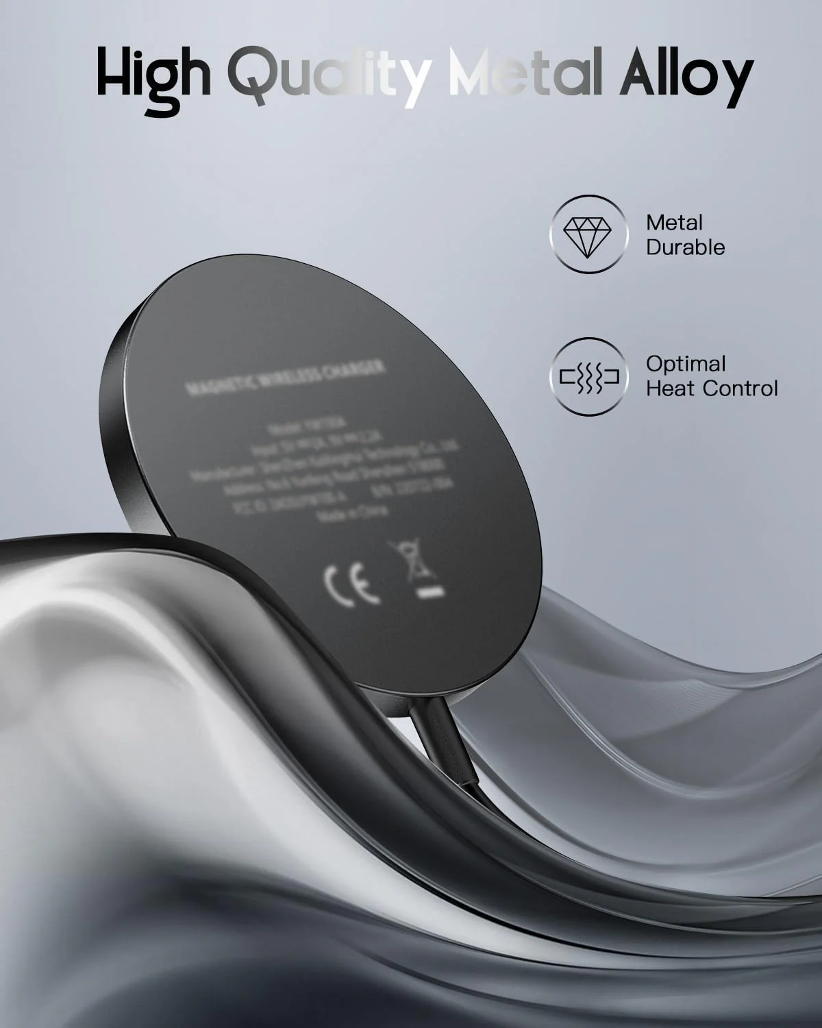 for Mag-Safe Charger, Magnetic Wireless Charger Made for iPhone 16/16 Pro/16 Pro Max/16 Plus/15/14/13/12 Series, 15W Max Fast Mag Safe Charging Pad for AirPods Pro 3 2 (Black) Black - Image 6