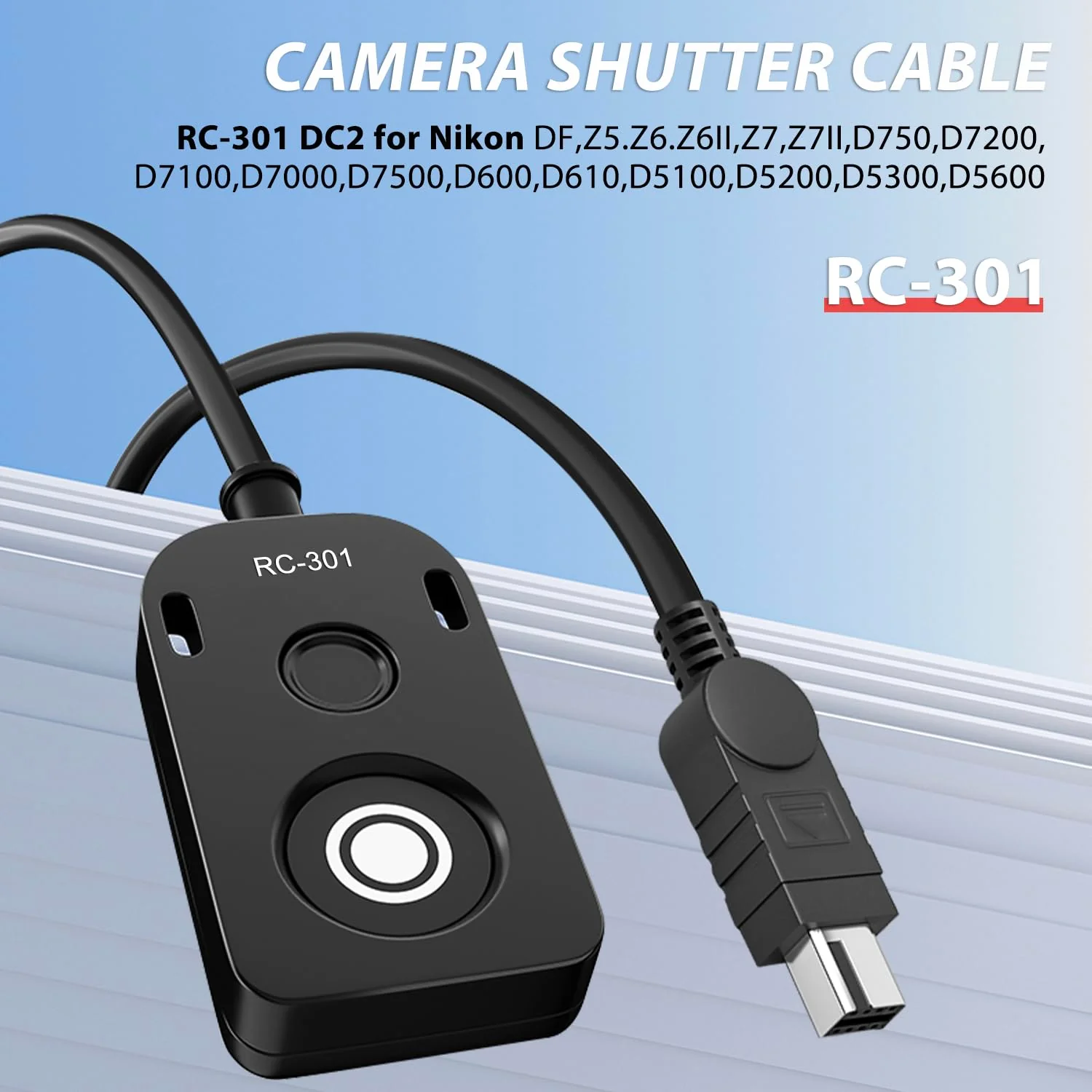 for NK Remote Cable RC301-DC2 Small Shutter Release Remote controlDF,Z5.Z6.Z6II,Z7,Z7II,D7100,D7200,D750,D600,D610,D90 D5600,D5300,D3300 Short Button (RC301-DC2 NK 11.8in/30cm) RC301-DC2 NK 11.8in/30cm - Image 3