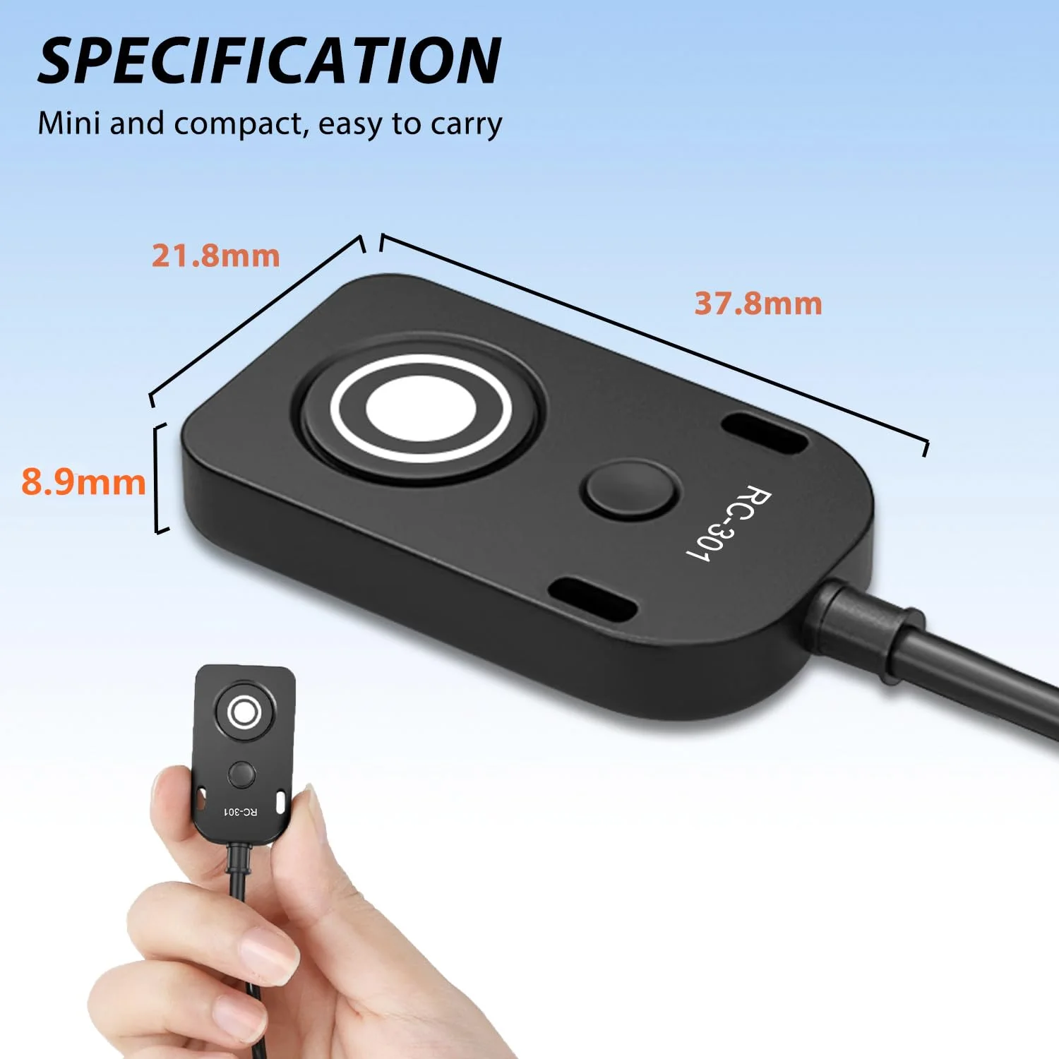 for NK Remote Cable RC301-DC2 Small Shutter Release Remote controlDF,Z5.Z6.Z6II,Z7,Z7II,D7100,D7200,D750,D600,D610,D90 D5600,D5300,D3300 Short Button (RC301-DC2 NK 11.8in/30cm) RC301-DC2 NK 11.8in/30cm - Image 4