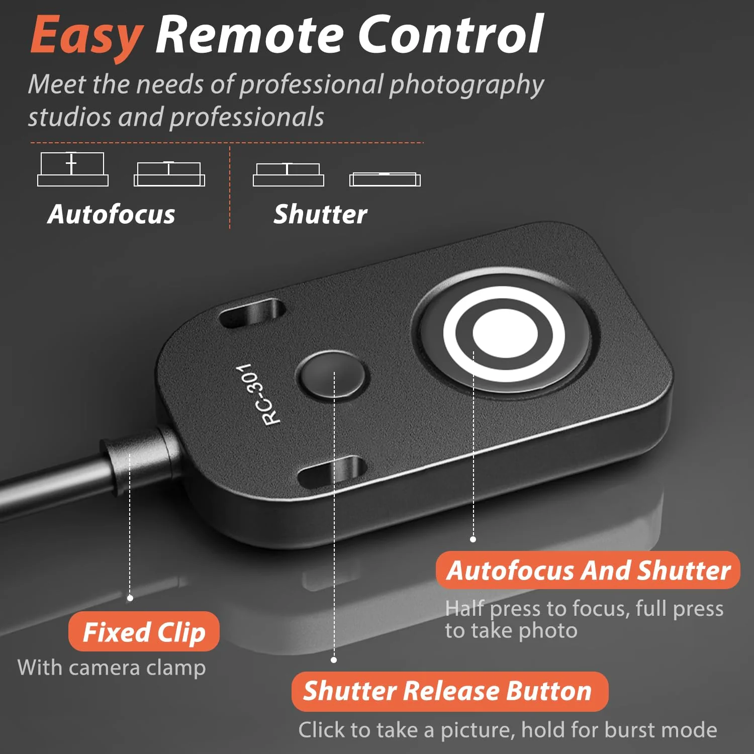 for NK Remote Cable RC301-DC2 Small Shutter Release Remote controlDF,Z5.Z6.Z6II,Z7,Z7II,D7100,D7200,D750,D600,D610,D90 D5600,D5300,D3300 Short Button (RC301-DC2 NK 11.8in/30cm) RC301-DC2 NK 11.8in/30cm - Image 9