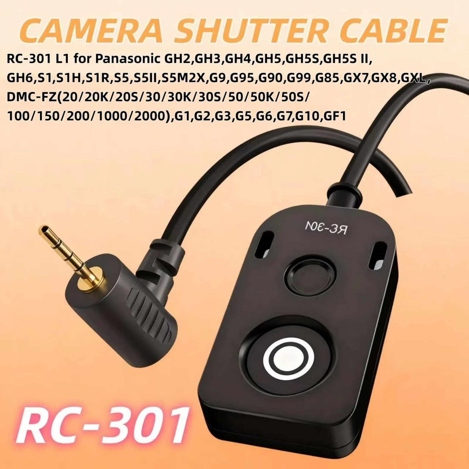 for Panaso Cable RC301-L1 Remote Camera Small Shutter Release Remote Control 59 "Extended Cable Remote Wired Button GH3 GH4 GH5 GH6 S5 S5II G85 G9 GXL S1R -114(RC301-L1 GH 59in/1.5m) - Image 2