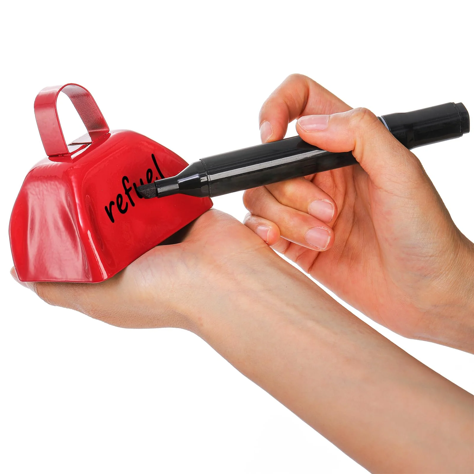 Foraineam 12 Pcs Cow Bells, Metal Loud Call Bell Alarm Noisemakers with Handle, Cowbells Hand Percussion Musical Instruments for Sporting Football Events, Weddings, Team Cheering, New Year's Eve - Image 3