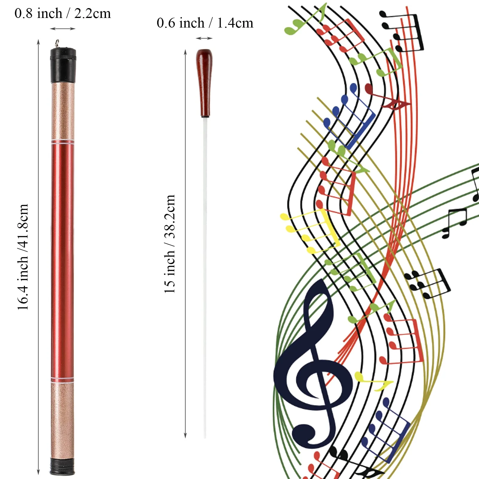 Foraineam 2 Pack Music Baton Conductor Batons Rosewood Handle Orchestra Baton Musical Conducting Batons with Baton Case for Choral Symphony Concert - Image 3