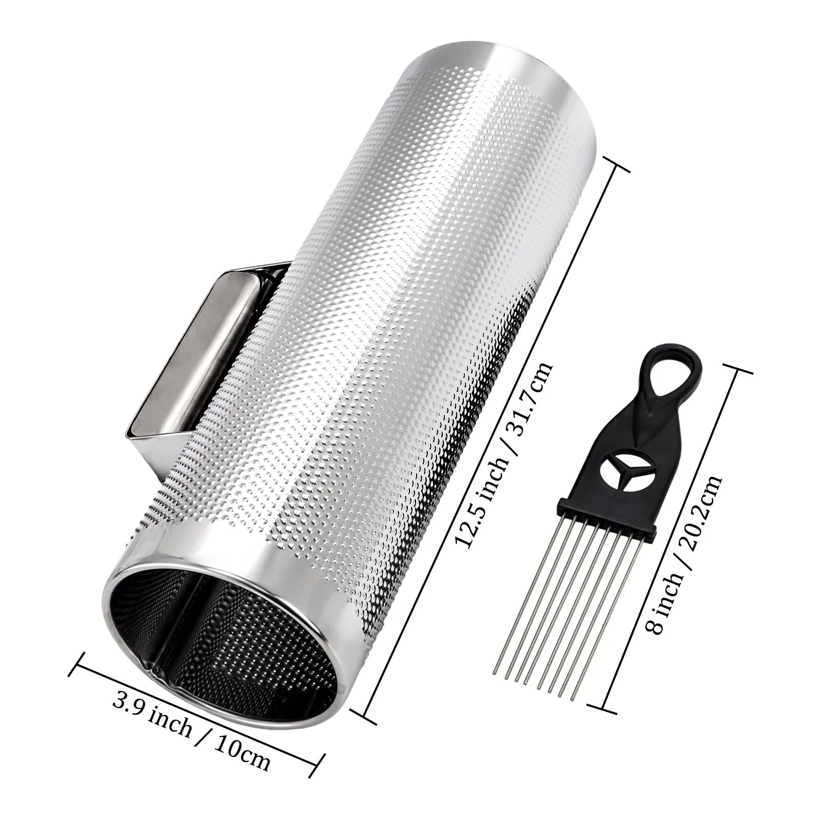 Foraineam Stainless Steel Guiro with Scraper, 12" x 4" Professional Latin Hand Percussion Instrument, Band Accompaniment Musical Training Tool Metal Guiro Shaker Instrument - Image 2