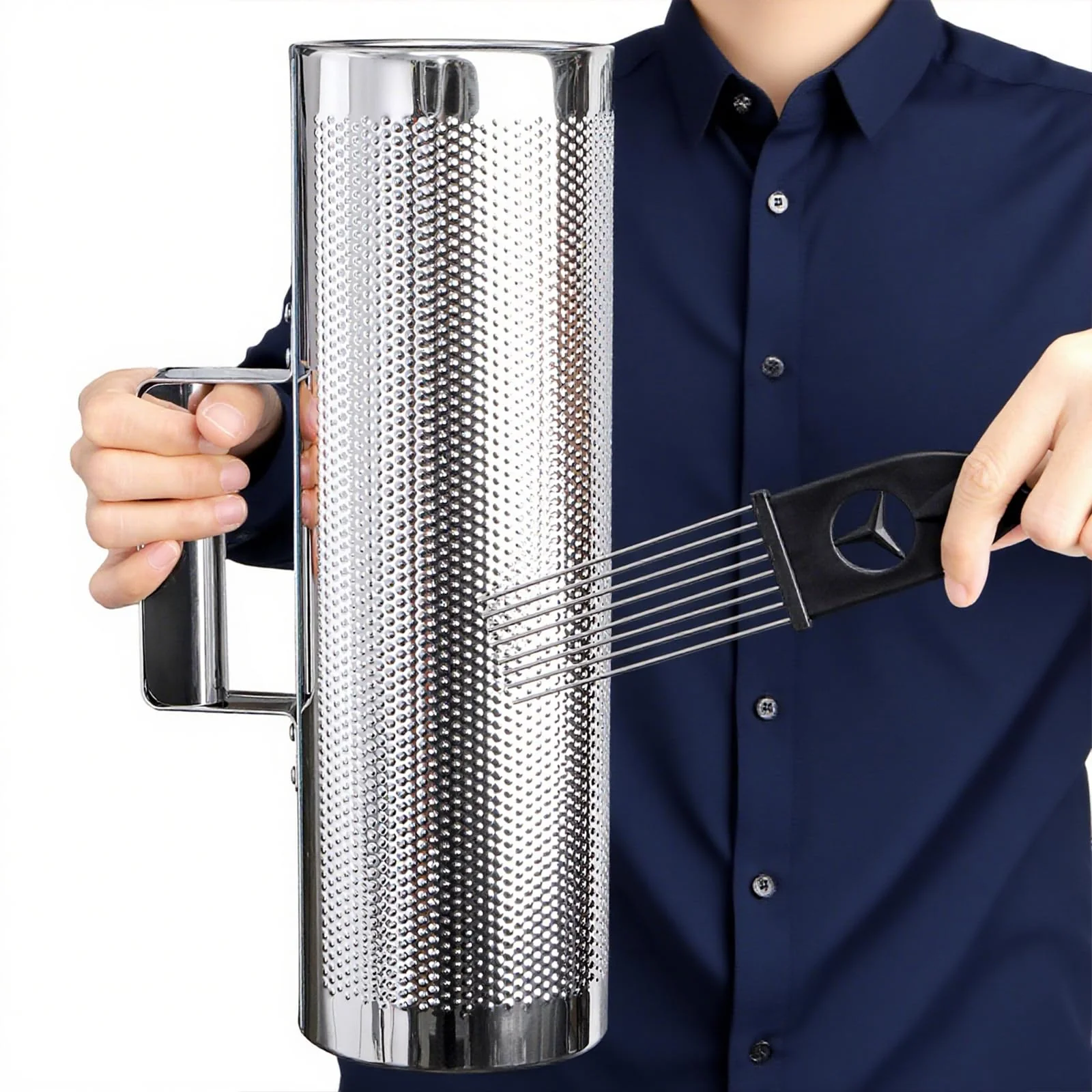 Foraineam Stainless Steel Guiro with Scraper, 12" x 4" Professional Latin Hand Percussion Instrument, Band Accompaniment Musical Training Tool Metal Guiro Shaker Instrument - Image 7