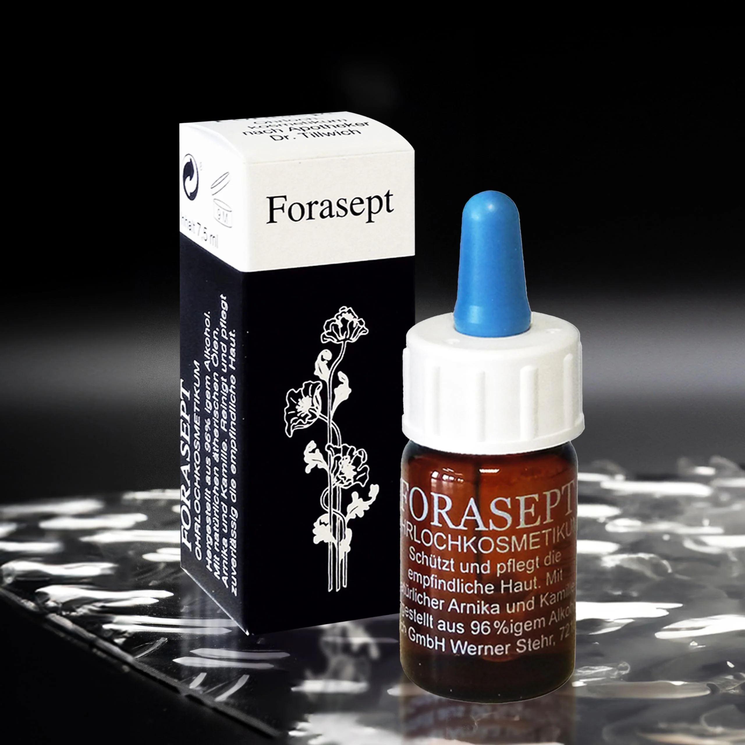 Forasept Ear Piercing Cosmetic Solution, Set of 3, 3 x 7.5 ml, Antiseptic Piercing Care for Quick Healing and Hygienic Cleaning, Sterile Disinfectant Solution for Healthy Ear Holes and Piercings - Image 2