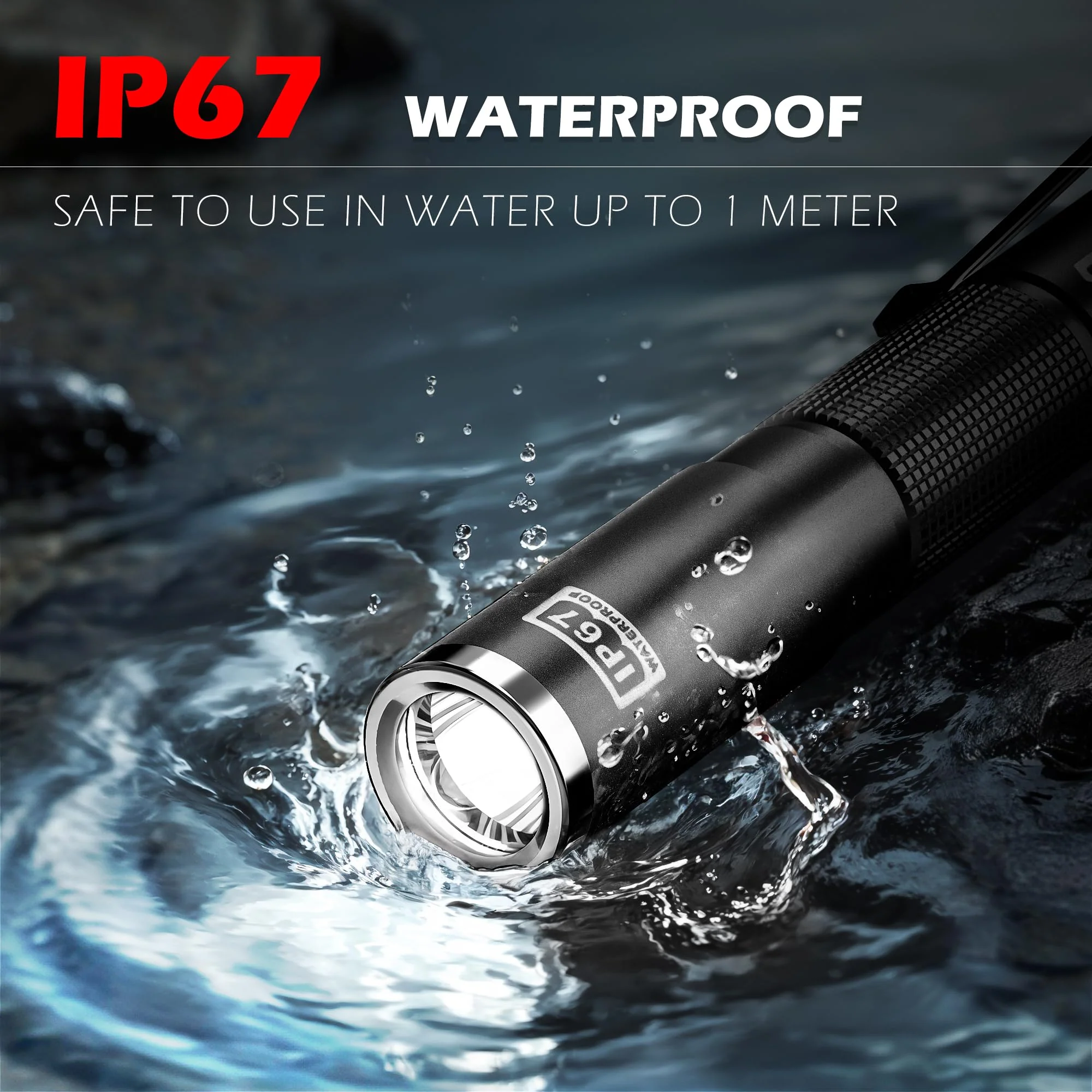 FORTO LED Pen Light, 200 Lumens Pocket Flashlight, IP67 Waterproof, 2 Modes, 2 Pack with AAA Batteries, Lightweight & Durable for Inspection, Medical Use, Emergency(3-Pack Mix) MIX 3 PACK - Image 2