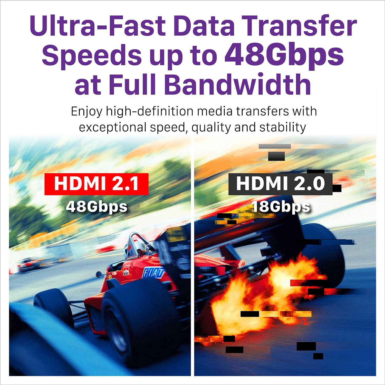 Fosmon 3-Port HDMI 8K Switch with Remote, Support 8K@60Hz 4K@120Hz HDR10+ HDCP 2.3 High Speed 48Gbps 3 in 1 Out Auto-Switching 3x1 HDMI 2.1 Switcher Splitter Hub Compatible with PS5, Xbox X, Apple TV - Image 3