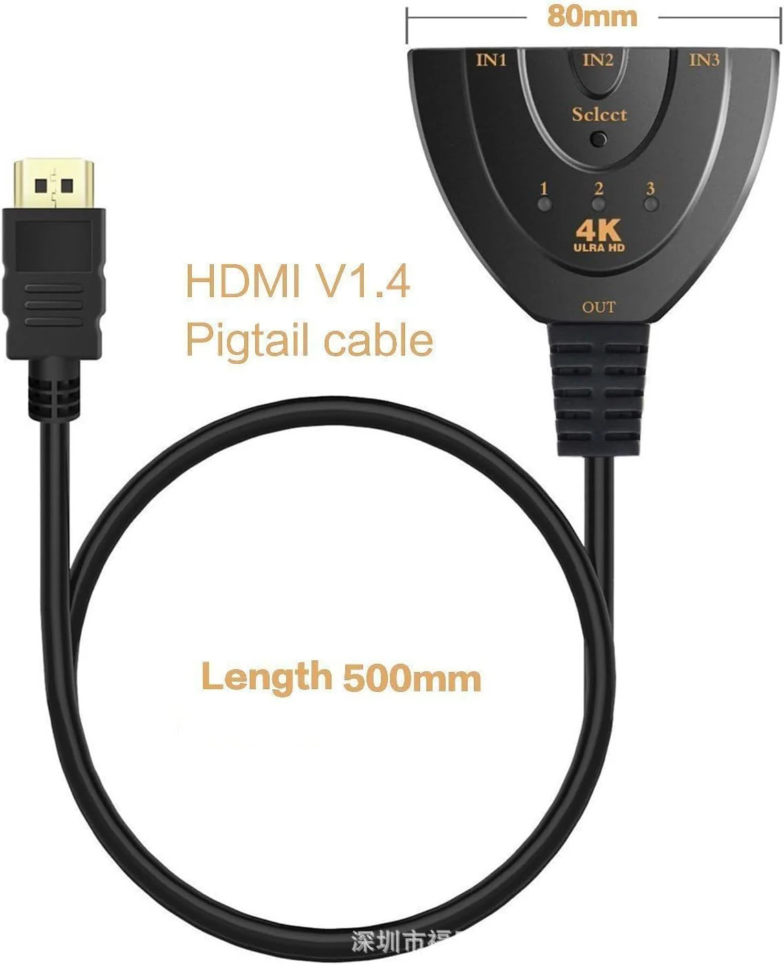Fosmon 4K HDMI Switch 3 in 1 out 4K@30Hz, 3-Port HDMI Splitter Hub Switcher Auto Switching UHD 3D HDR HD 1080P HDCP, for HDTV, PS5/4, Xbox, Fire Stick 3-Port / 4K@30Hz - Image 5