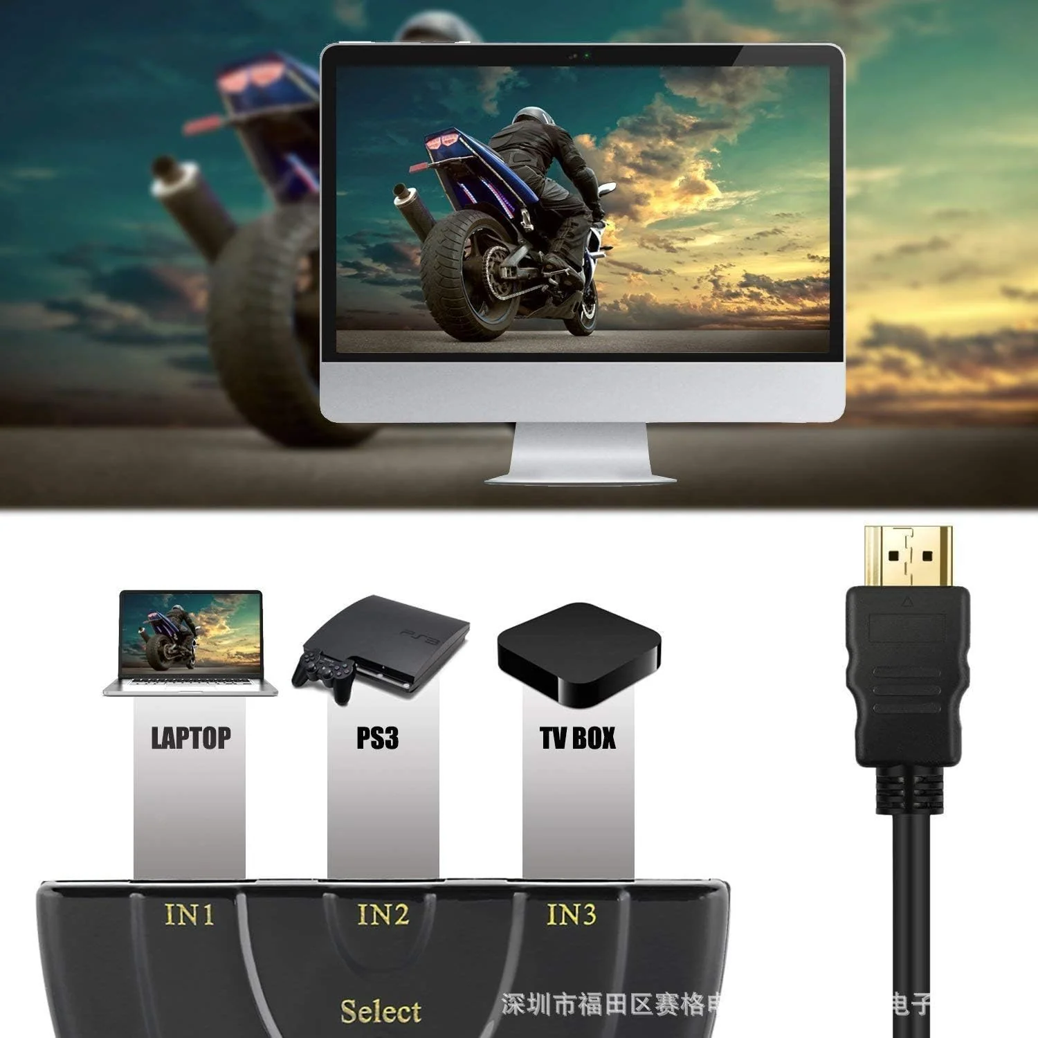 Fosmon 4K HDMI Switch 3 in 1 out 4K@30Hz, 3-Port HDMI Splitter Hub Switcher Auto Switching UHD 3D HDR HD 1080P HDCP, for HDTV, PS5/4, Xbox, Fire Stick 3-Port / 4K@30Hz - Image 7