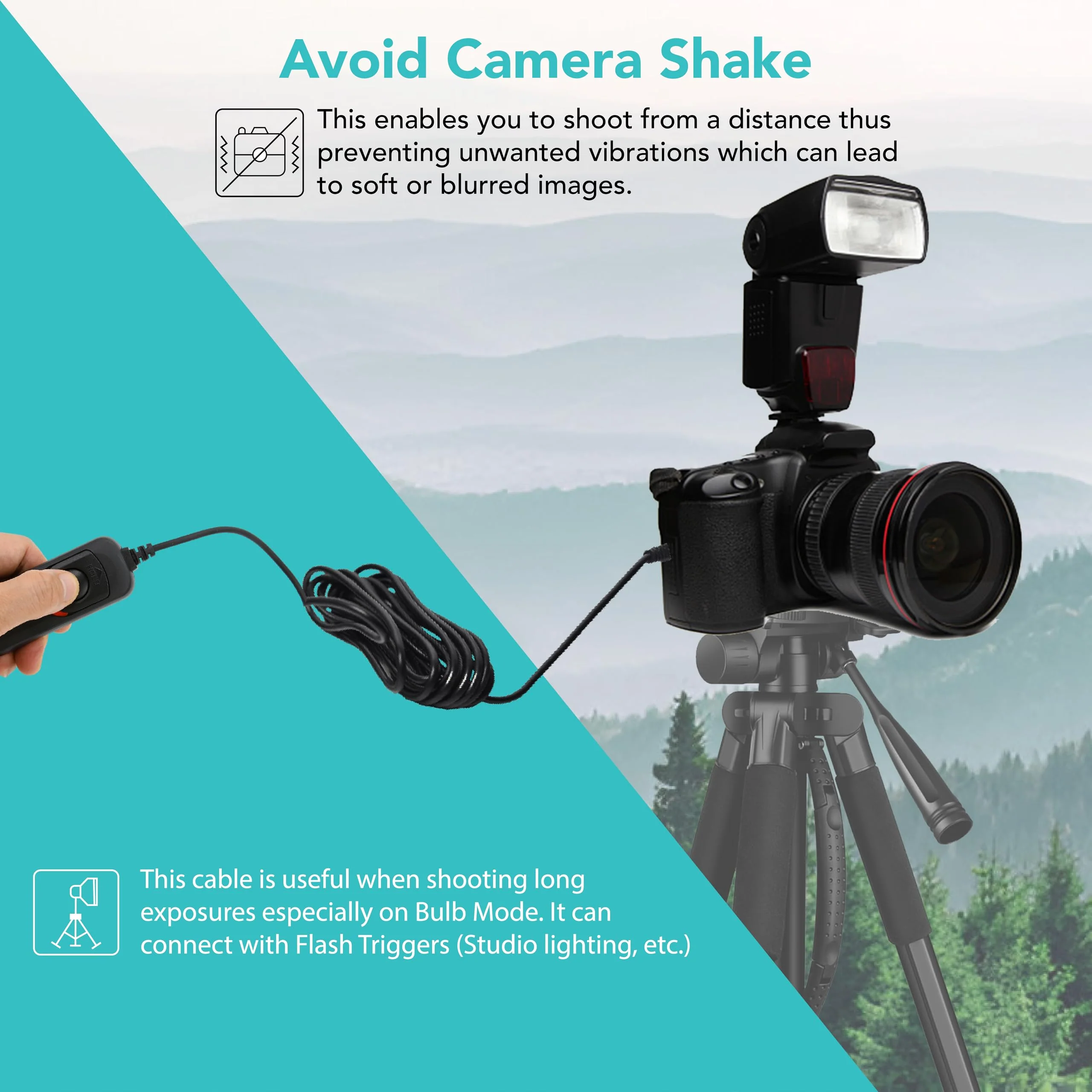 Foto&Tech RS-60E3 Wired Remote Shutter Release Compatible w EOS R6 Mark III R7 T8i T7i T6i T6S T5 T5i T4i T3i T3 XT XTi SL3 SL2 RP R M 77D 80D 70D 60D 700D 650D 600D 550D 500D R8 - Image 5