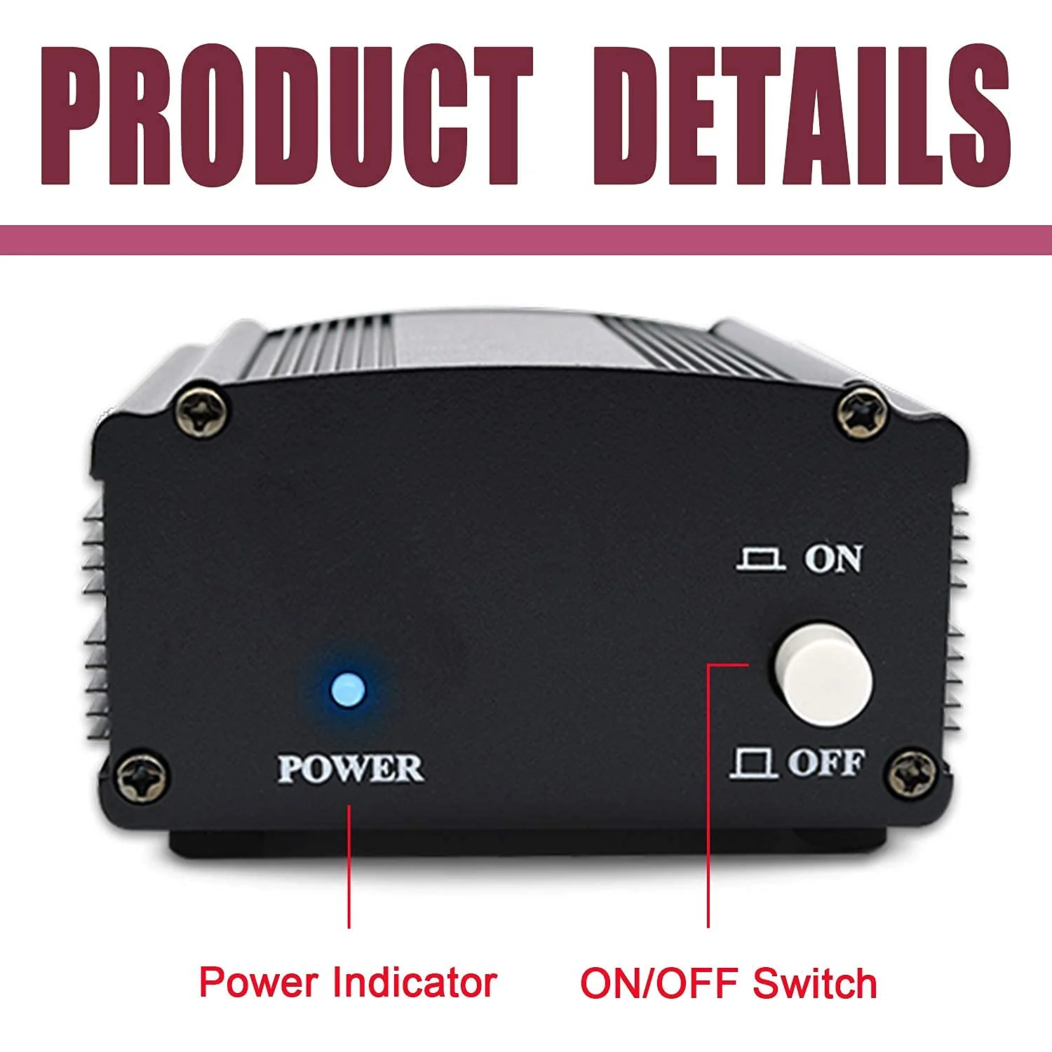 Fotoconic 1-Channel 48V Phantom Power Supply with Adapter, Bonus+XLR 3 Pin Microphone Cable for Any Condenser Microphone Music Recording Equipment - Image 2