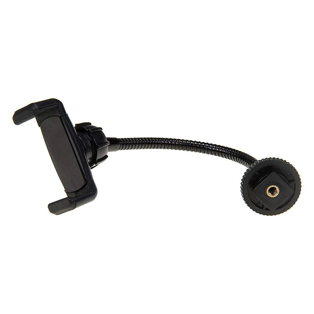 Fotodiox Cell Phone Mount w/Gooseneck Tripod/Hot Shoe Adapter - Universal Phone 1/4" Tripod Mount Clamp for Smartphones, 2.2-4" Wide Adjustable - Image 2