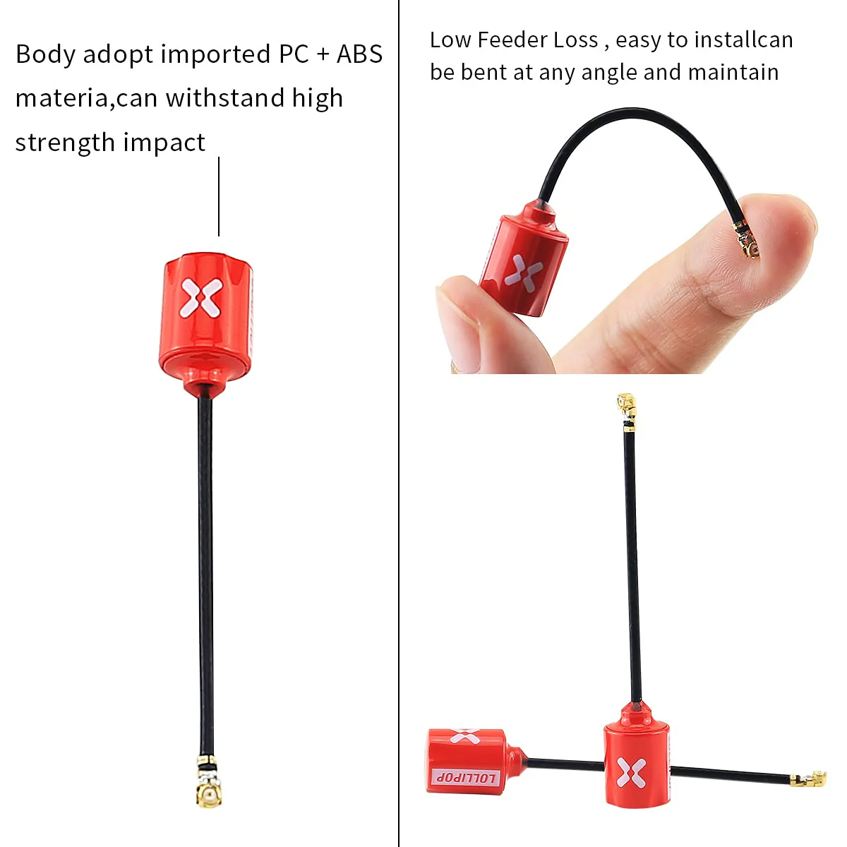 FOXEER Lollipop FPV U.FL Antenna 5.8G 2.3dBi Super Mini RHCP Antenna UFL for RC Drone FPV Quadcopeter Multicopter TX/RX (65mm) … - Image 3