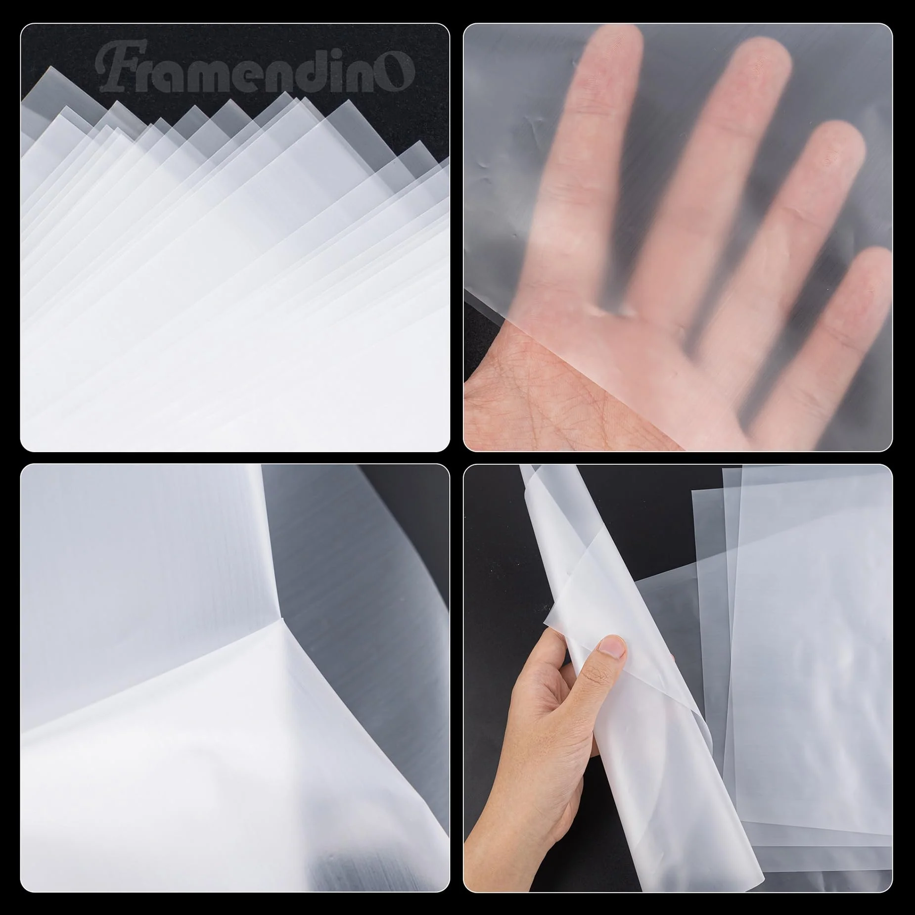 Framendino, 50 Pack 10 Inch Vinyl Record Inner Sleeves Round Bottom Protective Sleeves for Vinyl Records - Image 3