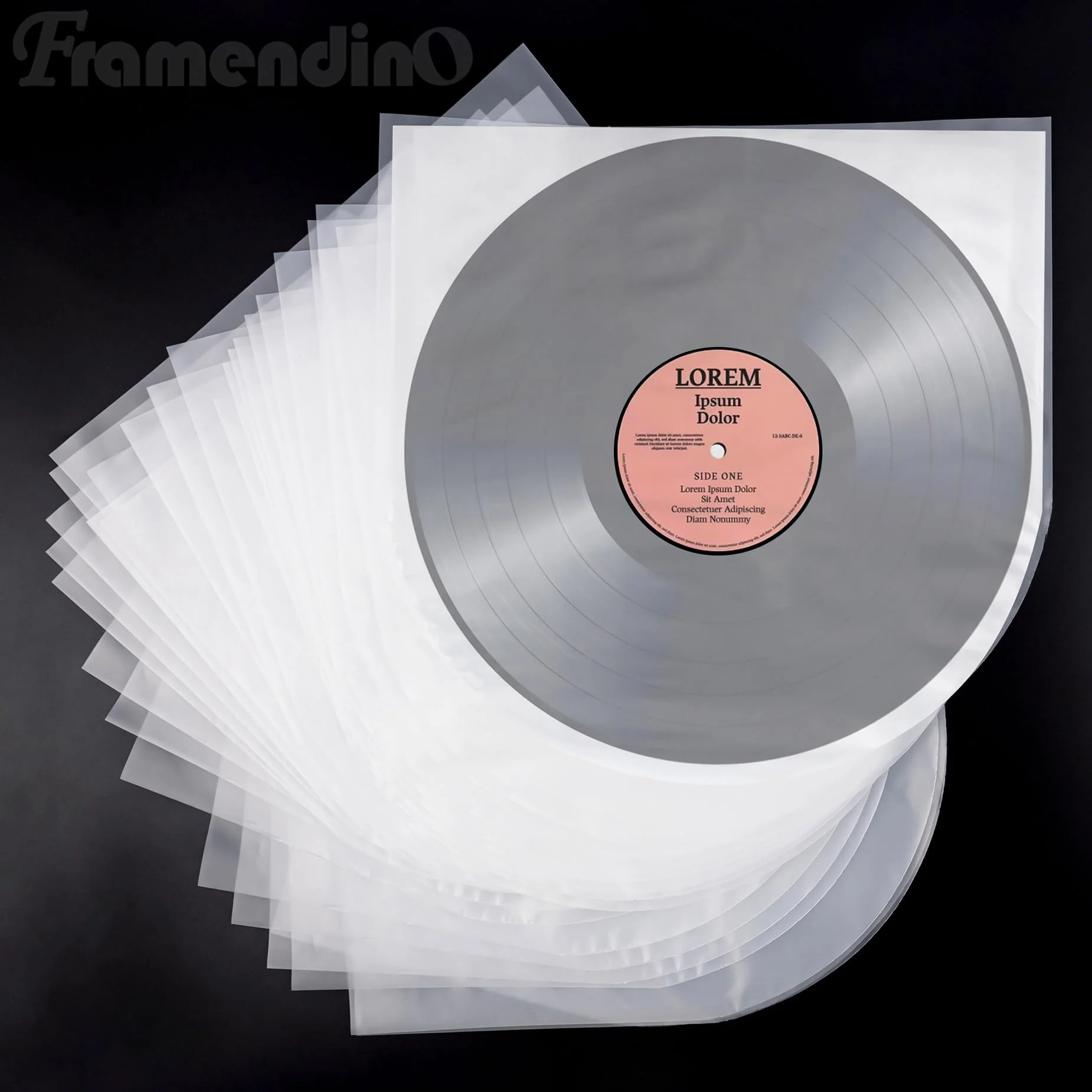 Framendino, 50 Pack 10 Inch Vinyl Record Inner Sleeves Round Bottom Protective Sleeves for Vinyl Records - Image 4