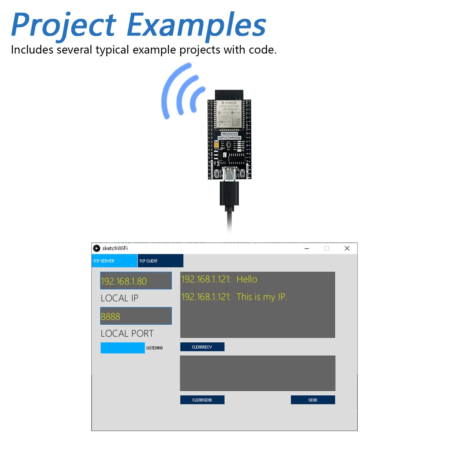 Freenove ESP32 Board (2 Pack), Dual-core 32-bit 240 MHz Microcontroller, Onboard Wireless, Python C Code, Example Projects Tutorial 2 Pack - Image 4