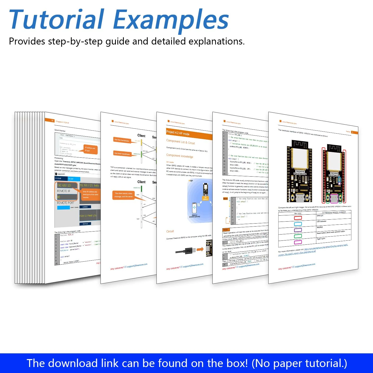 Freenove ESP32 Board (2 Pack), Dual-core 32-bit 240 MHz Microcontroller, Onboard Wireless, Python C Code, Example Projects Tutorial 2 Pack - Image 5