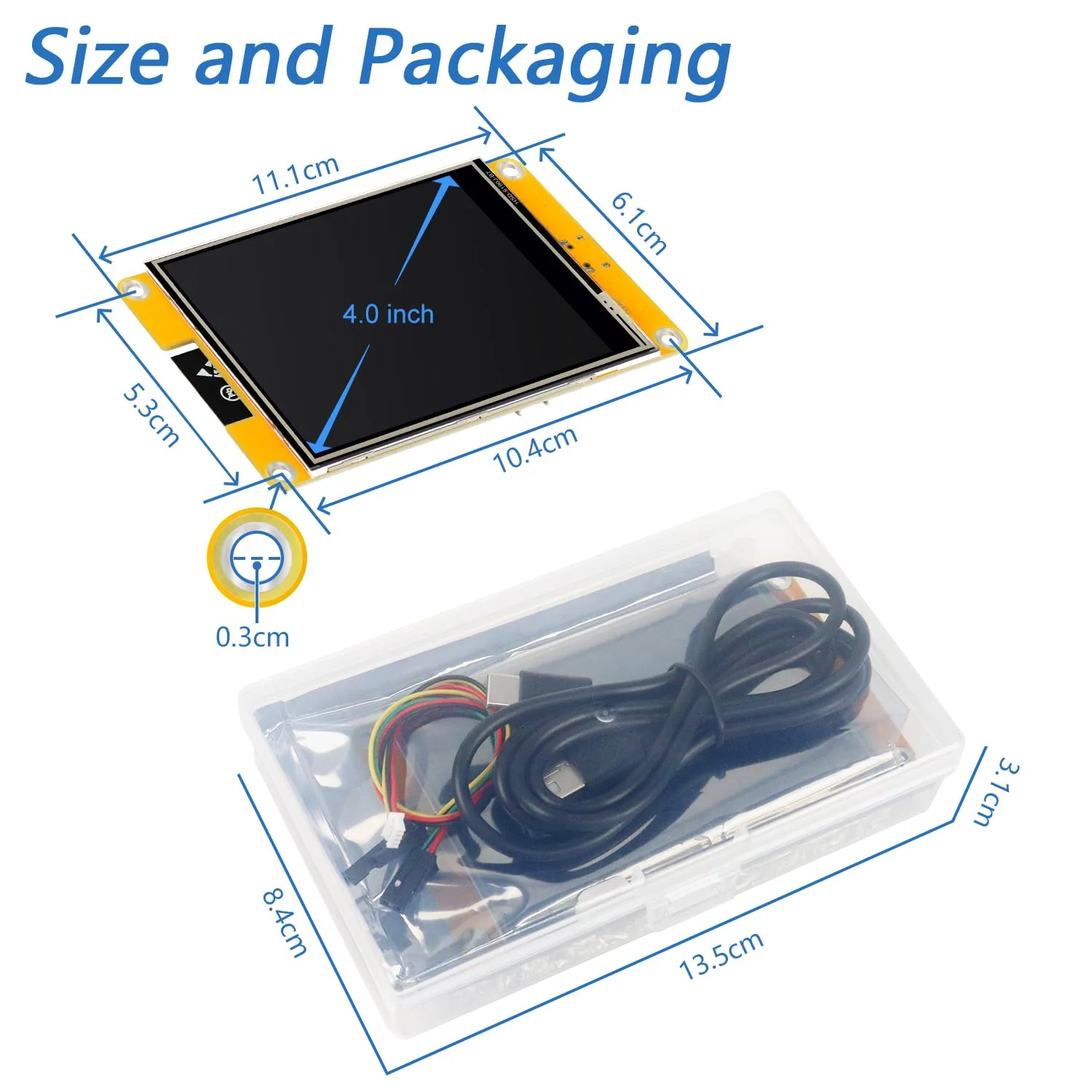 Freenove ESP32 Display CYD, 4.0 Inch Touchscreen Monitor, 320x480 Pixel TN TFT LCD Screen ST7796 Driver, Dual-core 32-bit 240 MHz Microcontroller WiFi+BT, C Code LVGL Example Projects Tutorial 4.0 Inch ST7796 TN Touch - Image 6