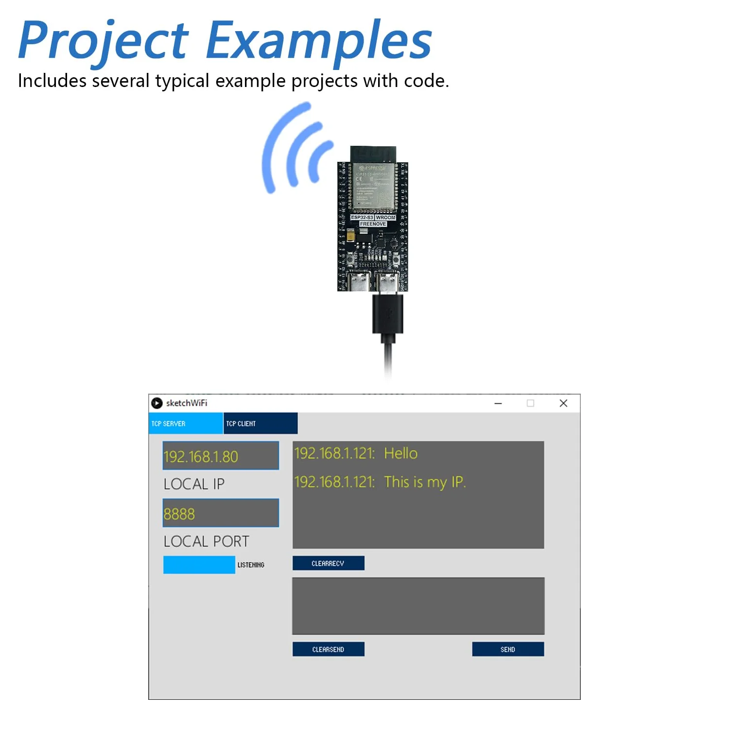 FREENOVE ESP32-S3-WROOM Board Lite (2 Pack), Dual-core 32-bit 240 MHz Microcontroller, Onboard Wireless, Python C Code, Example Projects Tutorial 2 Pack - Image 4