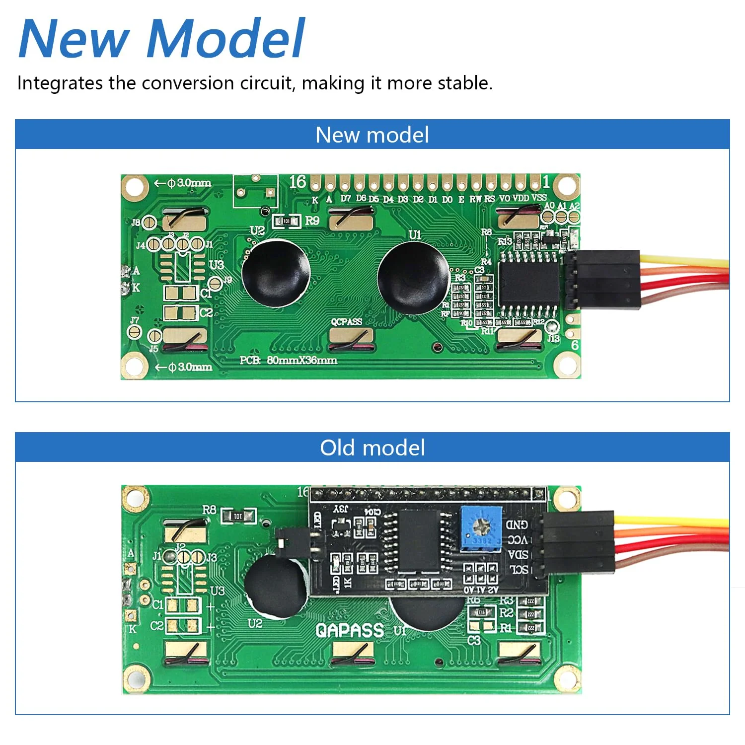 FREENOVE I2C IIC LCD 1602 Module (2 Pack), New Type TWI Serial 16x2 Display, Compatible with Arduino Raspberry Pi Pico ESP32 ESP8266 I2C 1602 2 Pack - Image 2