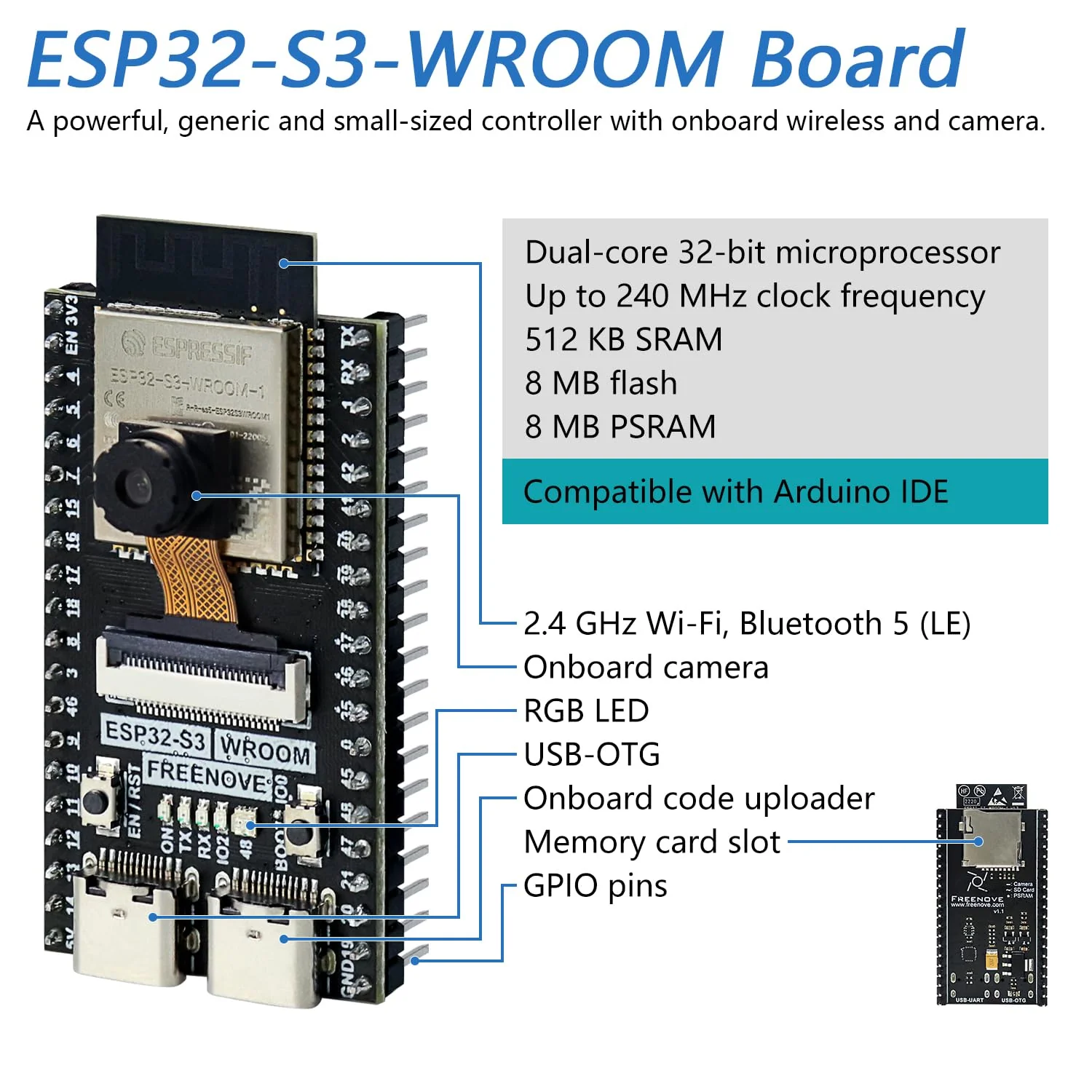 Freenove Ultimate Starter Kit for ESP32-S3 ESP32 S3 CAM (Included), Dual-core 32-bit 240 MHz Microcontroller, Onboard Camera Wireless, Python C Java, 783-Page Detailed Tutorial, 243 Items 116 Projects - Image 3