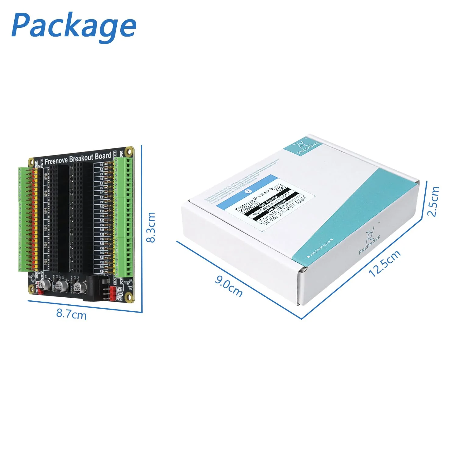 Freenove Universal Breakout Board Compatible with Arduino Nano Micro Raspberry Pi Pico 1 2 W ESP32 ESP8266, Terminal Block Shield HAT with Pin Header, GPIO Status LED, 5 V 3.3 V - Image 7