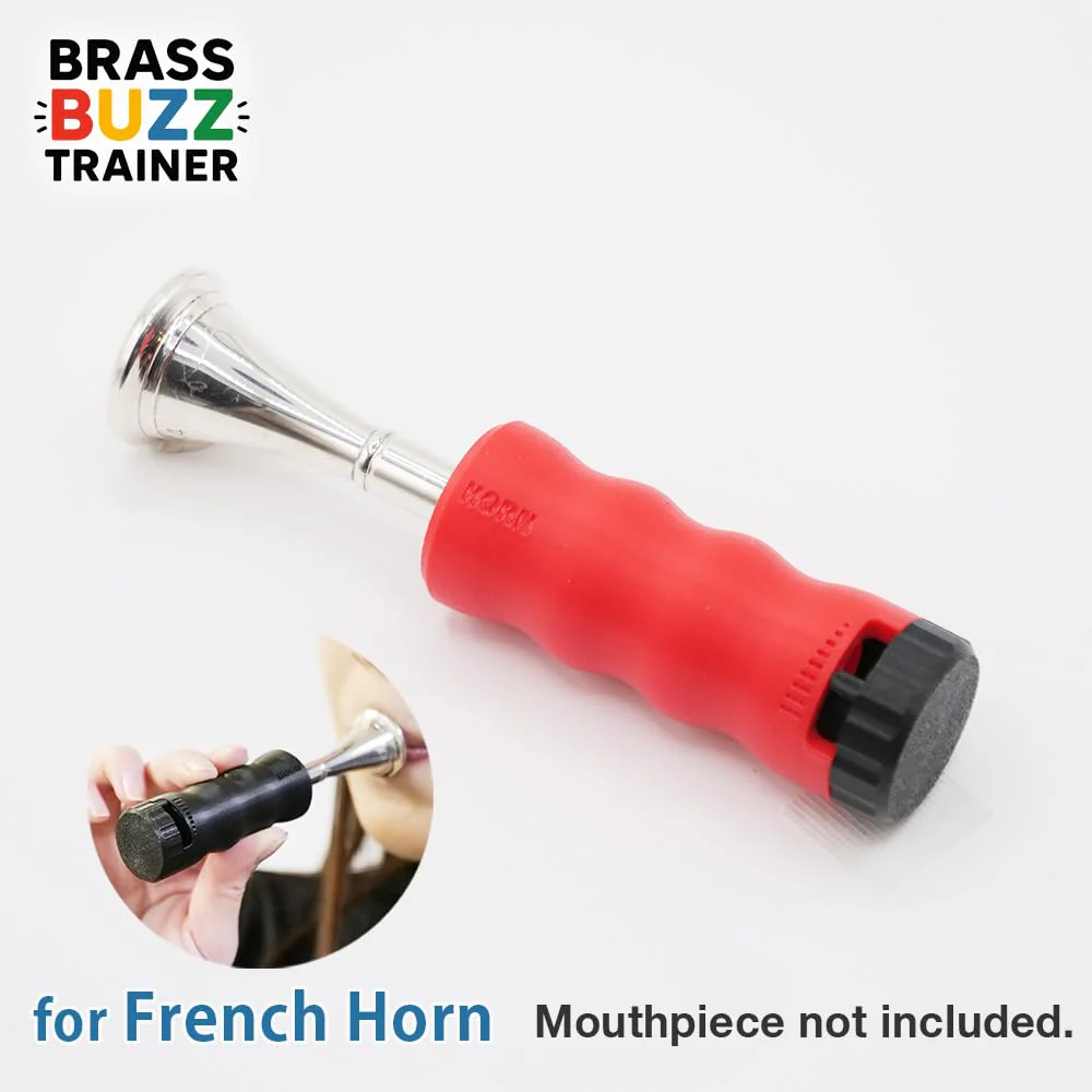 French Horn Mouthpiece Buzzing Trainer – One-Touch Adjustable Resistance – Daily Practice & Warm-up – BRASS BUZZ TRAINER (Red) Red - Image 2