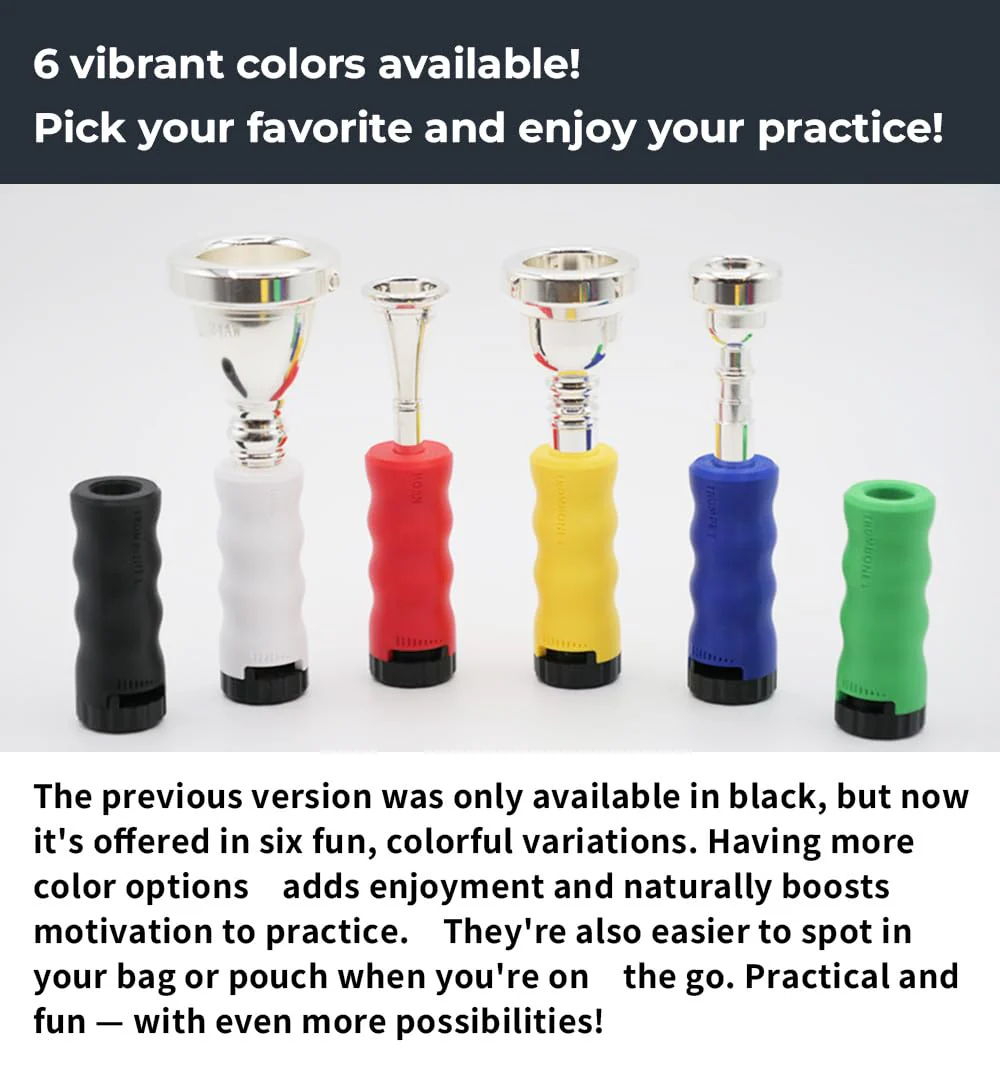 French Horn Mouthpiece Buzzing Trainer – One-Touch Adjustable Resistance – Daily Practice & Warm-up – BRASS BUZZ TRAINER (Red) Red - Image 7