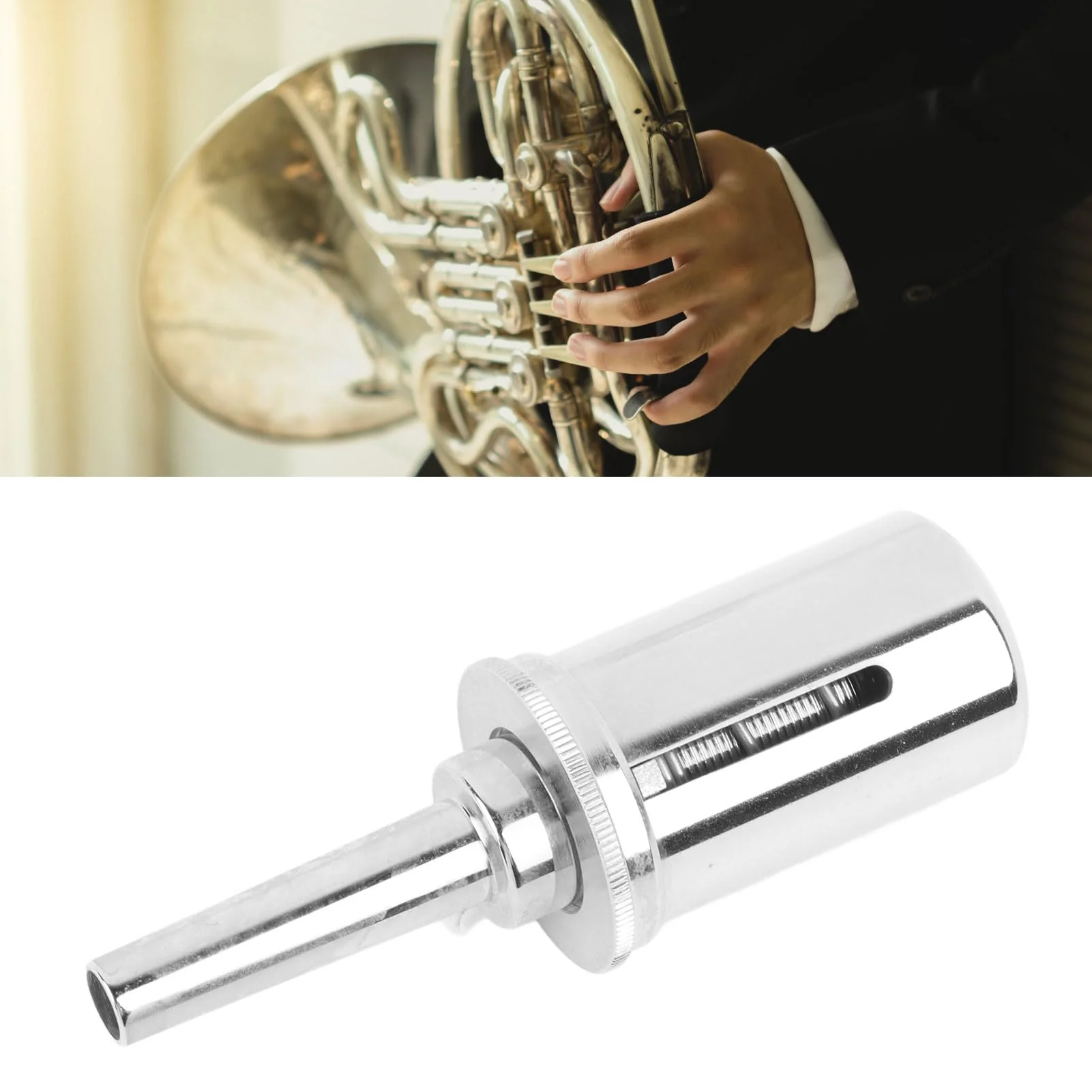 French Horn Valve, Instrument Accessories, Pressure Reducing Valve, Brass French Horn Mouthpiece Valve (Silver) Silver - Image 4