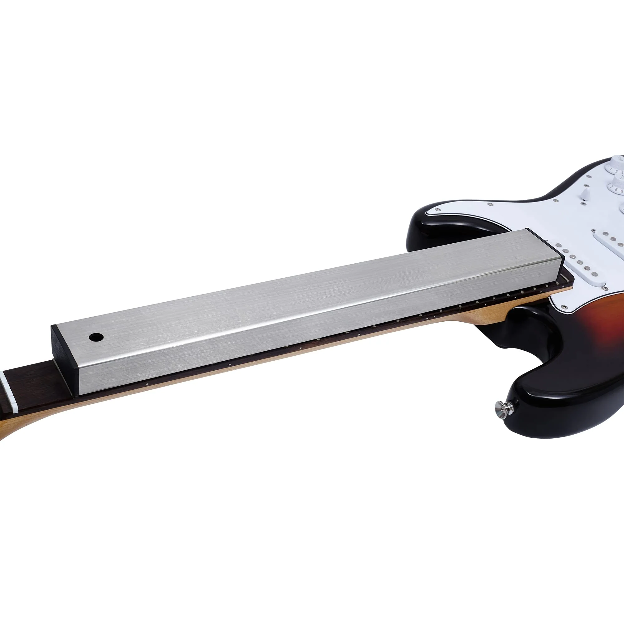 Fret Leveling Beam, 16 Inch Stainless Steel Fret Leveler Sanding Block, Guitar Fret Level File Bar Luthier Repair Tool with 2-Set of 120/240/320/400/600/1000 Grit Replacement Sandpaper Stainless Steel Fret Leveler-16"x2"x1" - Image 4