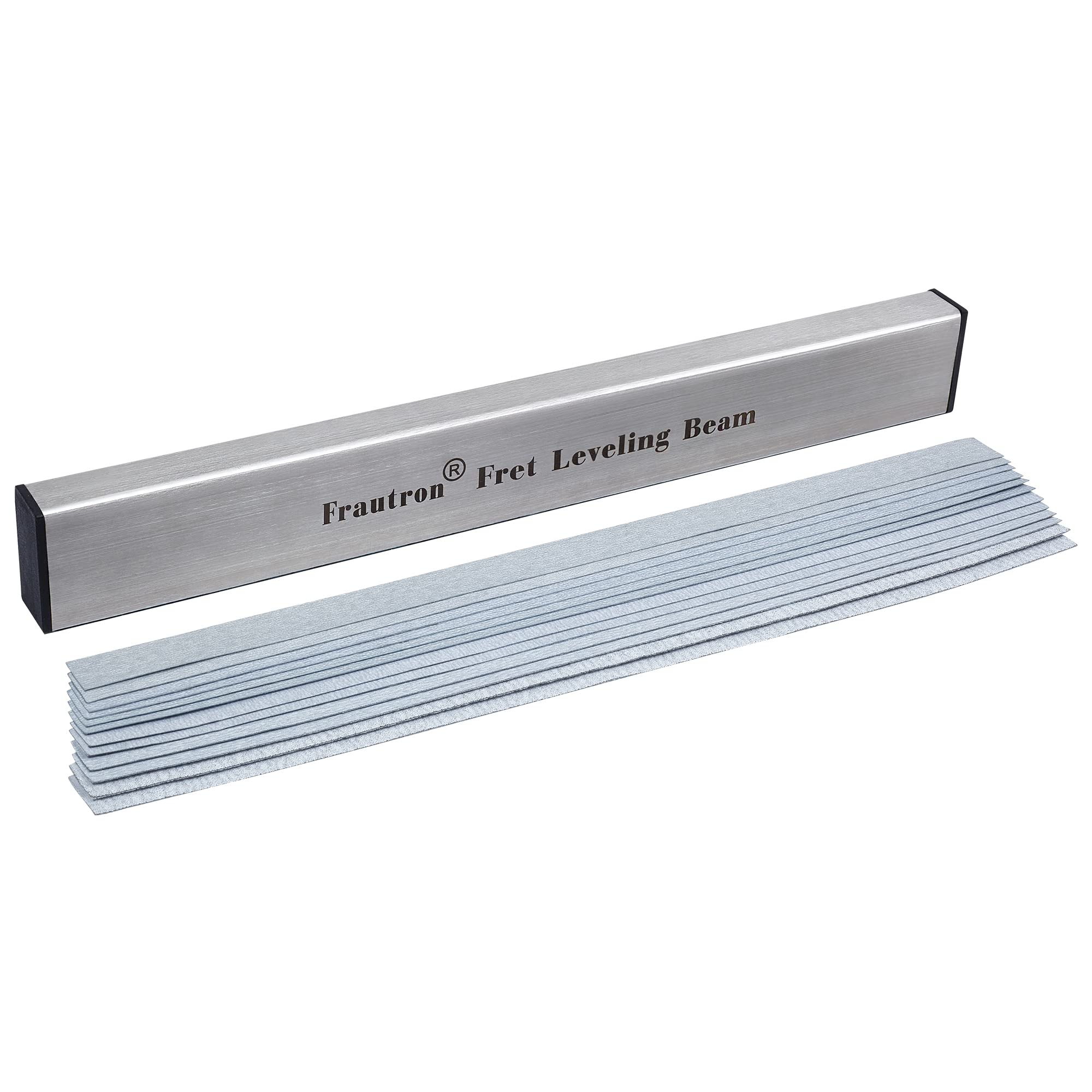 Fret Leveling Beam, 16 Inch Stainless Steel Fret Leveler Sanding Block, Guitar Fret Level File Bar Luthier Repair Tool with 2-Set of 120/240/320/400/600/1000 Grit Replacement Sandpaper Stainless Steel Fret Leveler-16"x2"x1" - Image 7