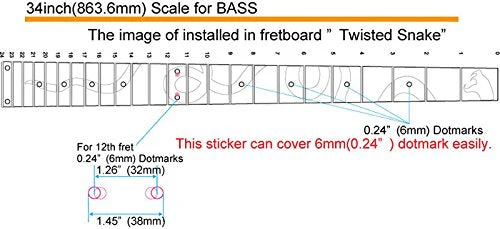 Fretboard Markers Inlay Stickers Decals for Bass - Twisted Snake - Image 3