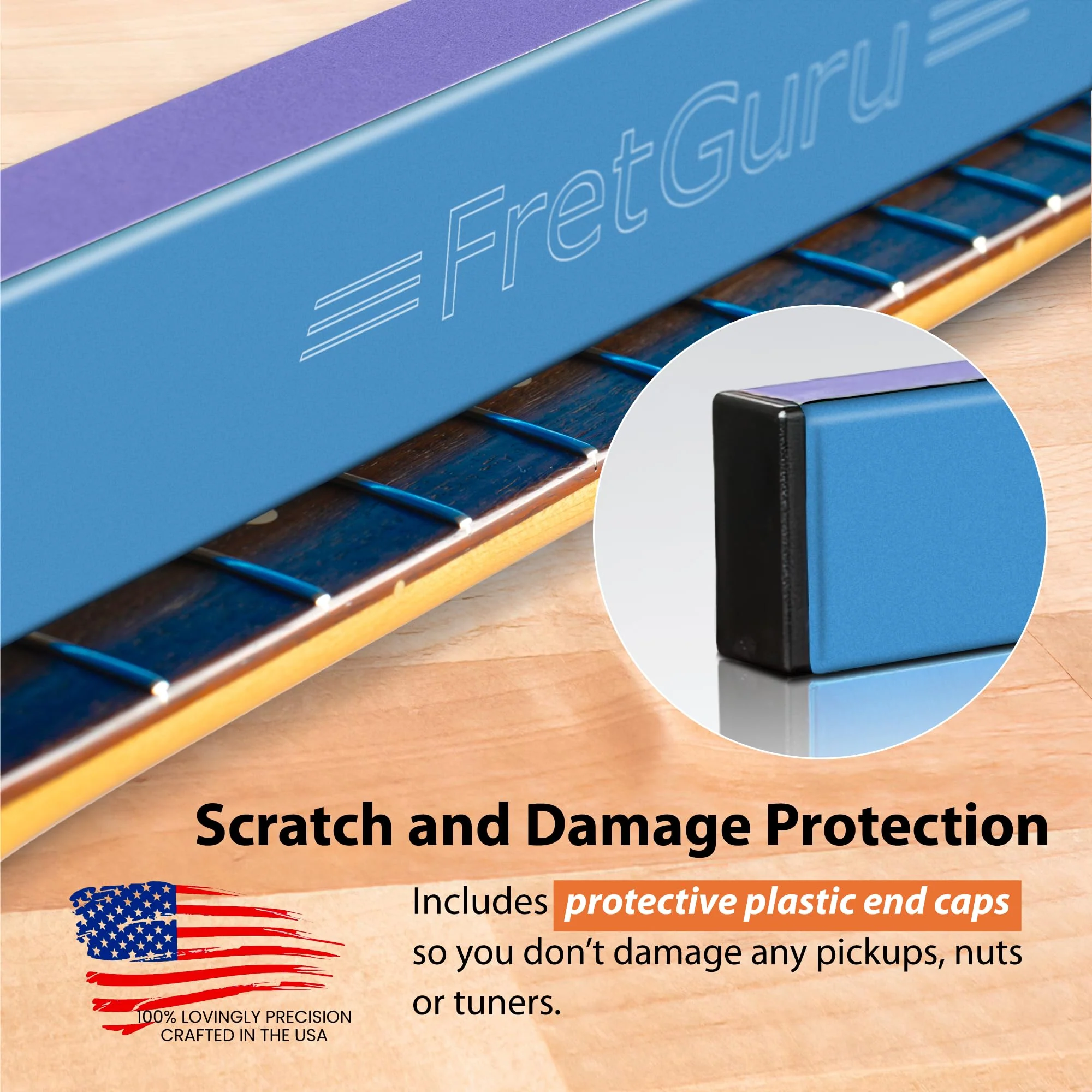 FretGuru Sanding Beam Fret Leveler (16" ~400mm) Professional guitar luthier leveling file includes 240, 320, 400, 600 Grit Advanced Film-Backed Ceramic Sandpaper, naphtha based adhesive remover wipes 16" - Image 7